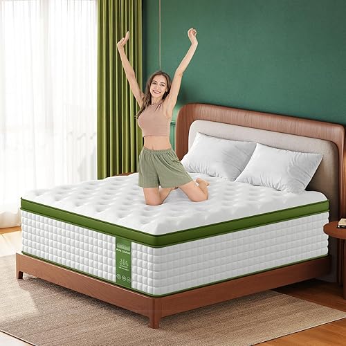 Miniatura 4 de BedStory Colchón firme Queen de 14 pulgadas, colchones híbridos de gel refrigerante  Soporte lumbar y hombro específico para aliviar el dolor de