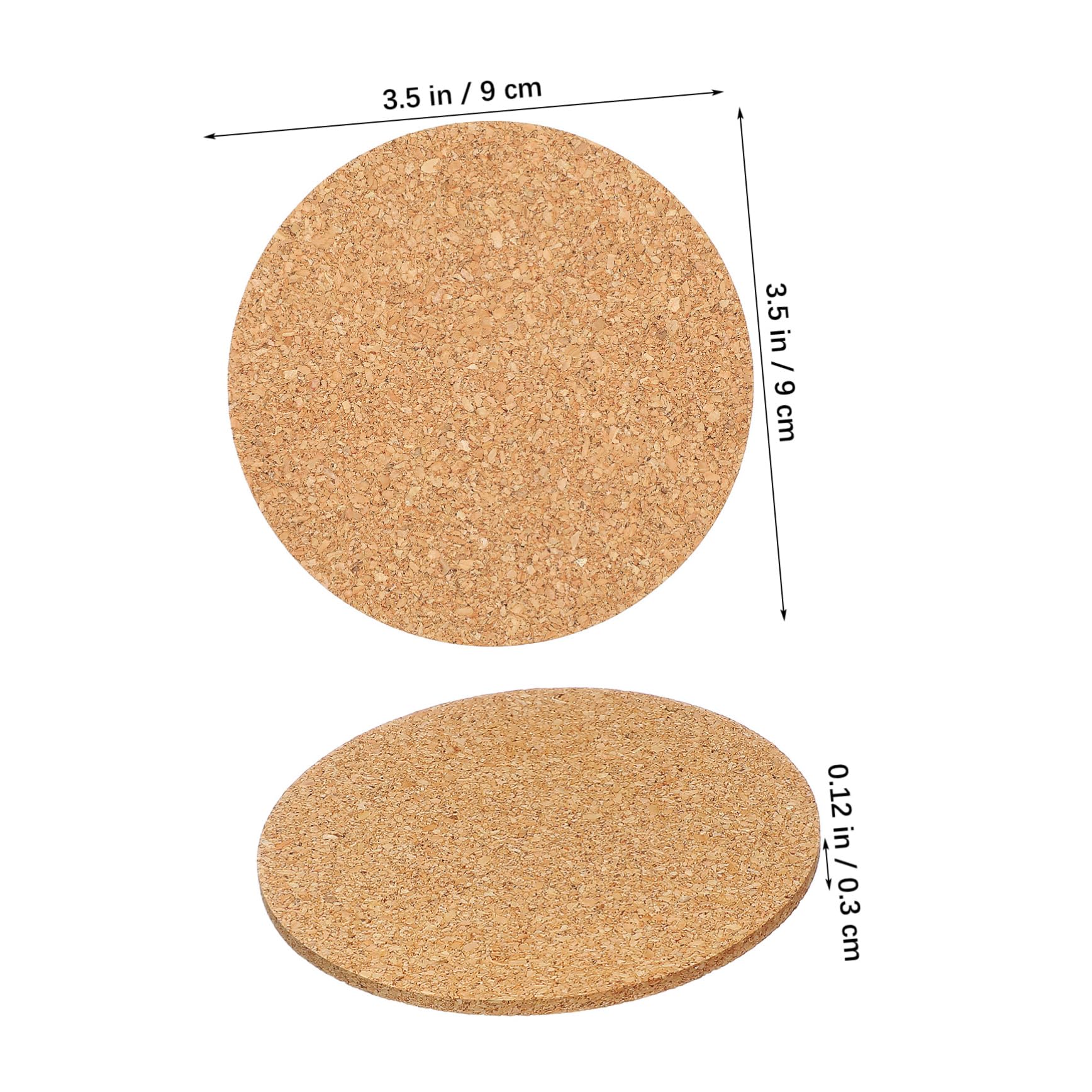 Runde Korkuntersetzer Khaki 100 Stück für Tisch und Zuhause