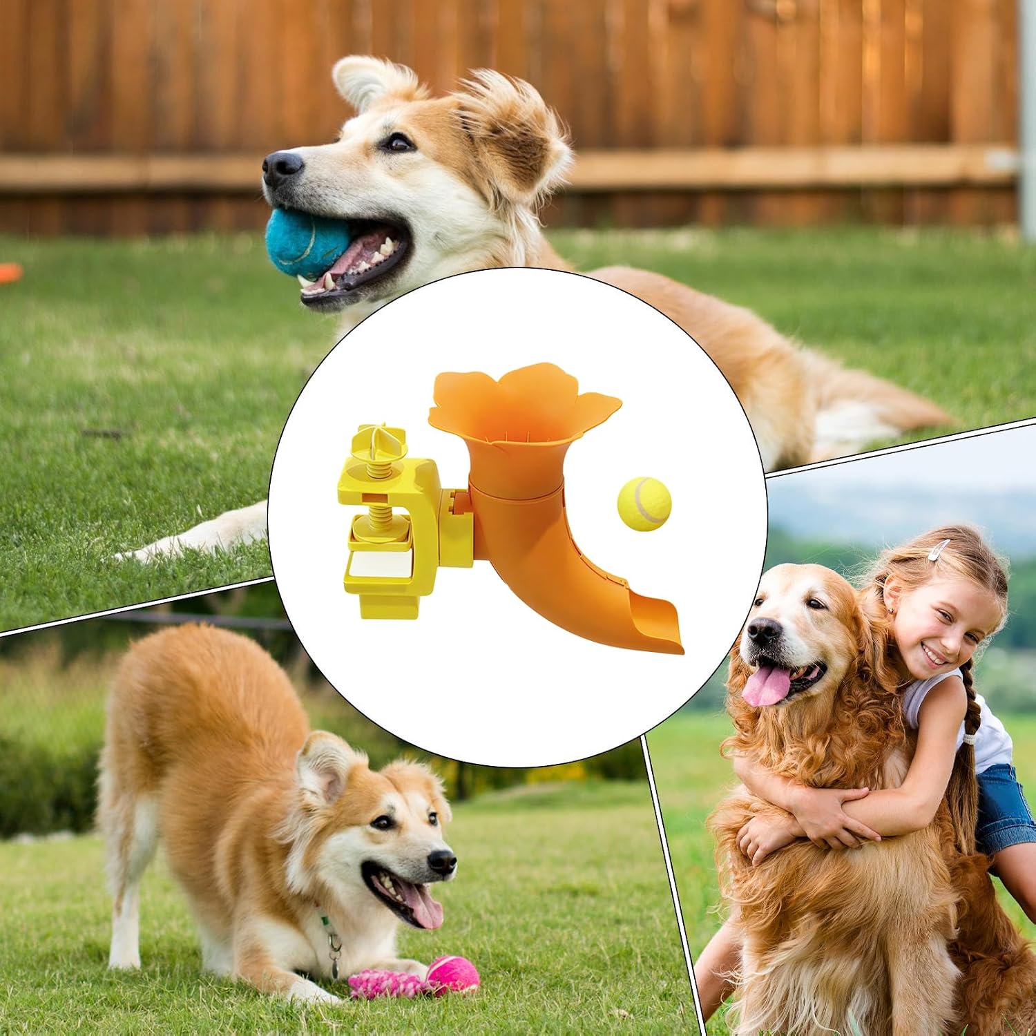 Dog Ball Launch Non-Slip Adjustable Interactive Pet Toy | Indoor Outdoor Tennis Ball Thrower for Home Dorm Apartment Garden Yard Patio Park