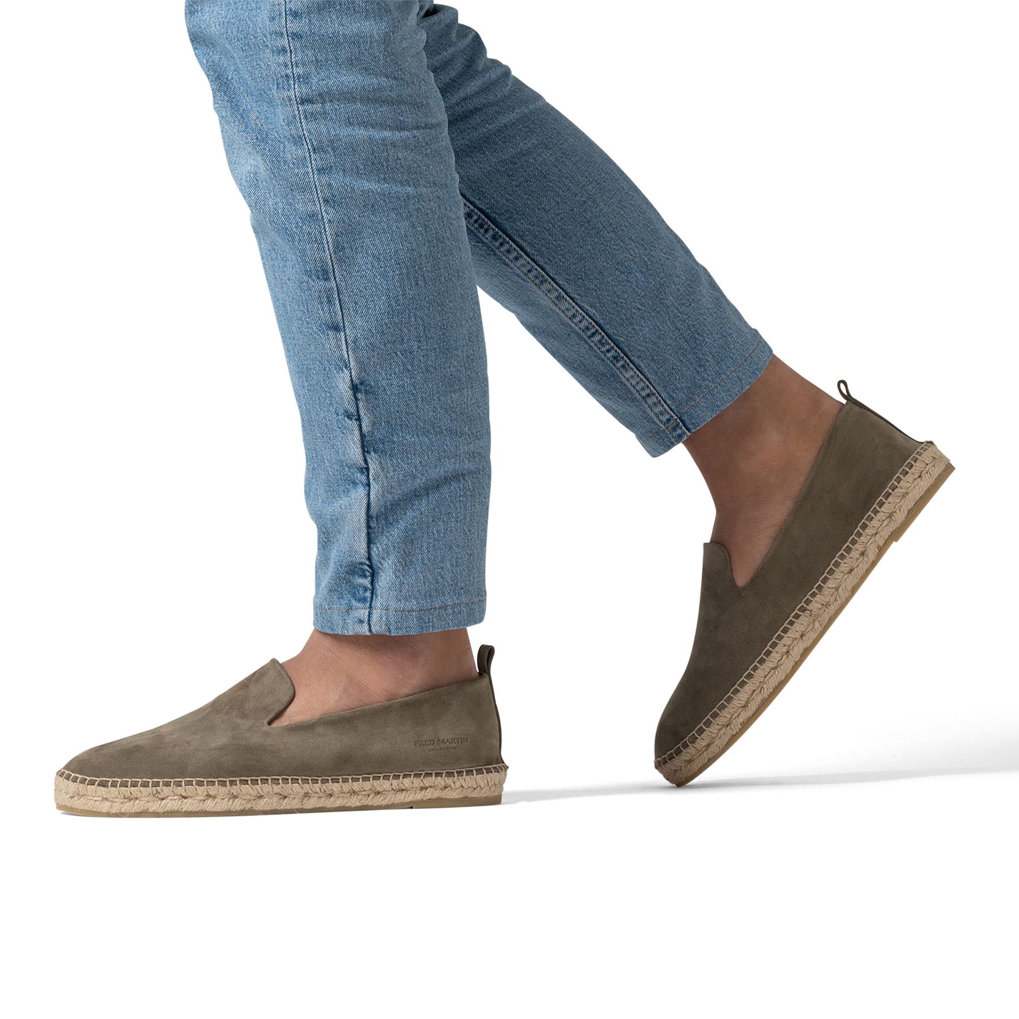 Fred Martin Collection, męskie espadryle z zamszu i juty