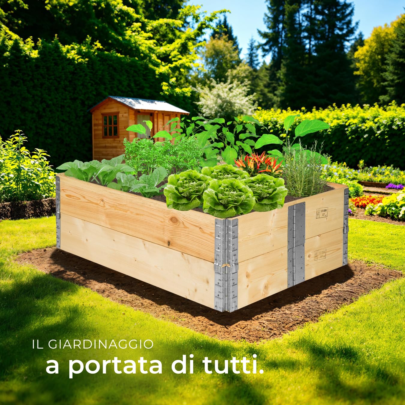 tectake® Fioriera Pieghevole, Cassoni Impilabili, Orto Rialzato, Salvaspazio, 120 x 80 x 19 cm, Montaggio Rapido, Alta Stabilità - Numero Telaio 2