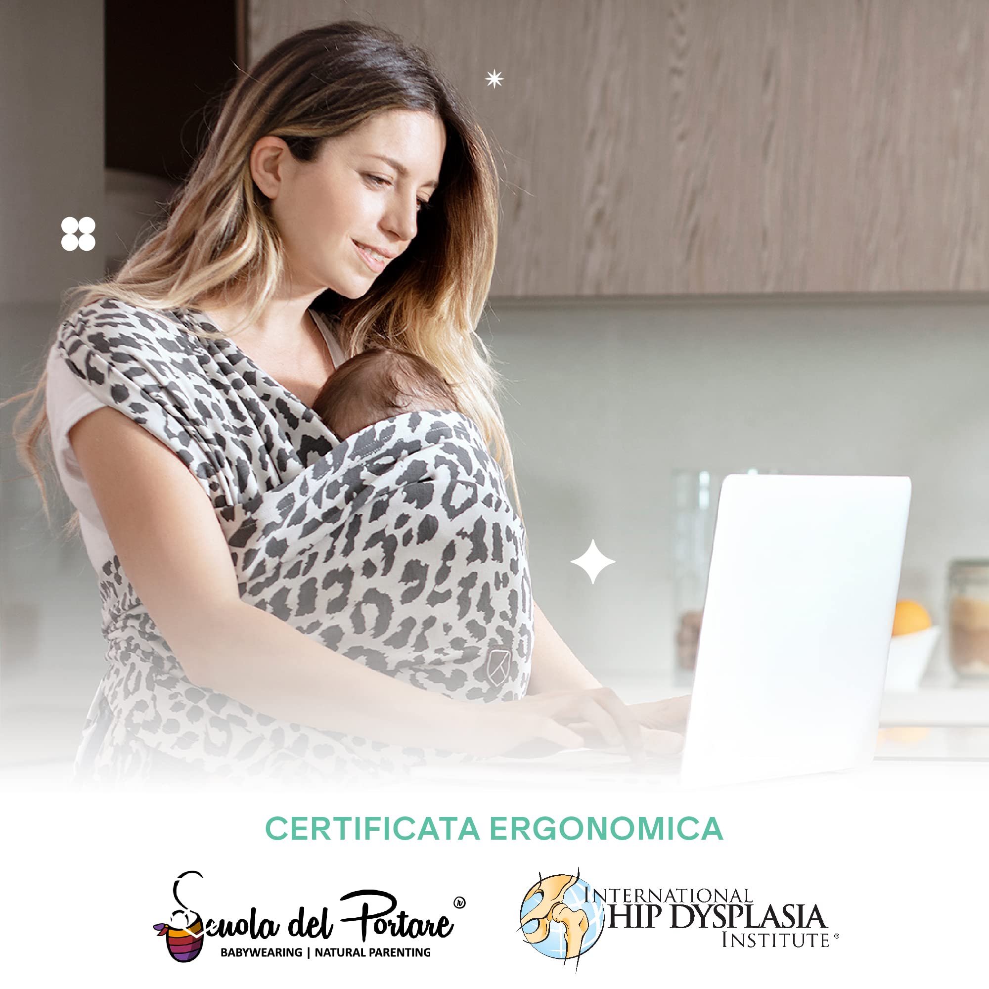 Koala Babycare Fascia neonato porta bebè - Cuddle Band 2.0 Ancora più Resistente – Fascia per neonati in cotone organico testata fino a 15 kg - Facilmente Regolabile e Unisex