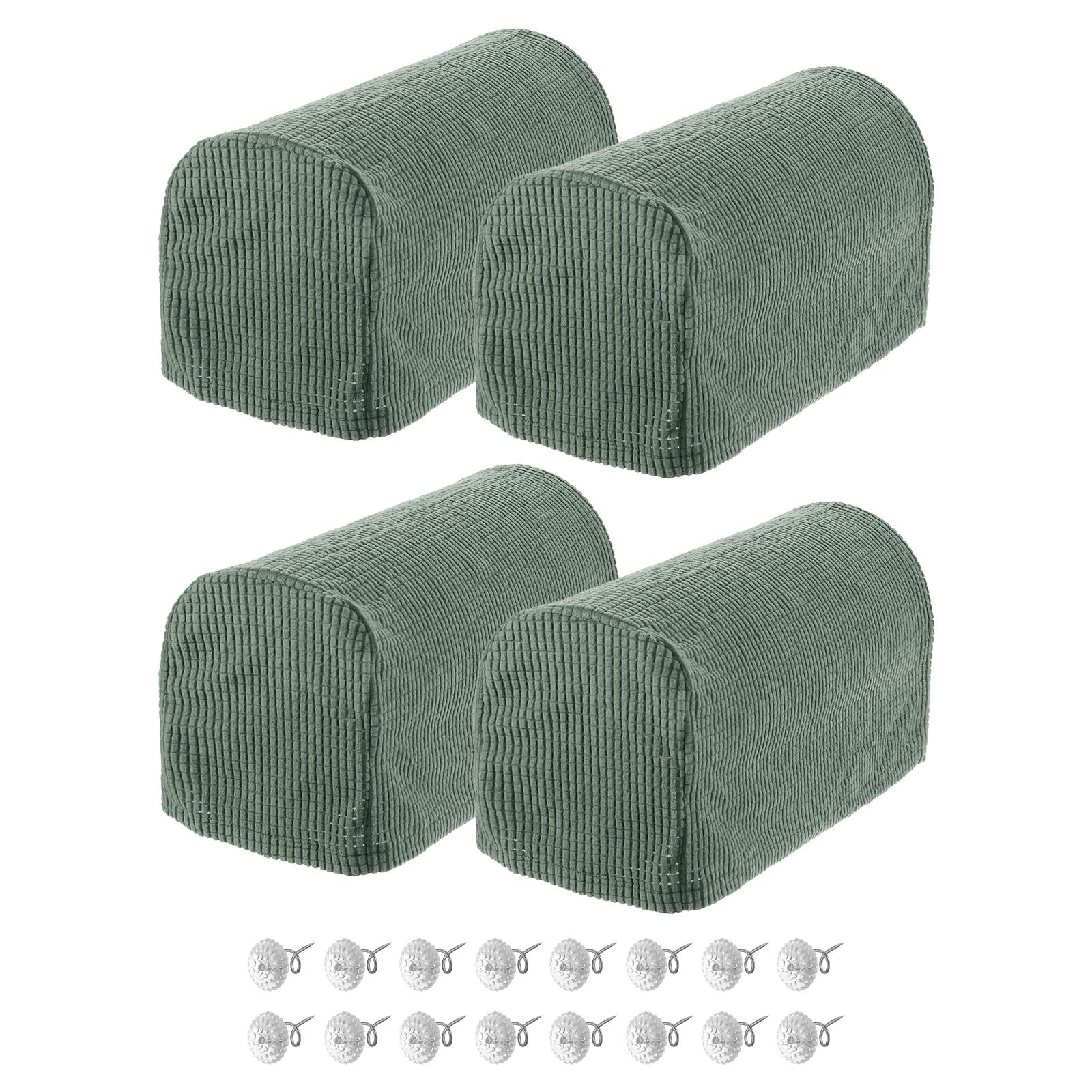 uxcell Stretch Armrest Covers Armchair Anti-Slip for Chairs Sofas Couch Arm Covers Recliner Sofa Matcha Green 4 Pcs