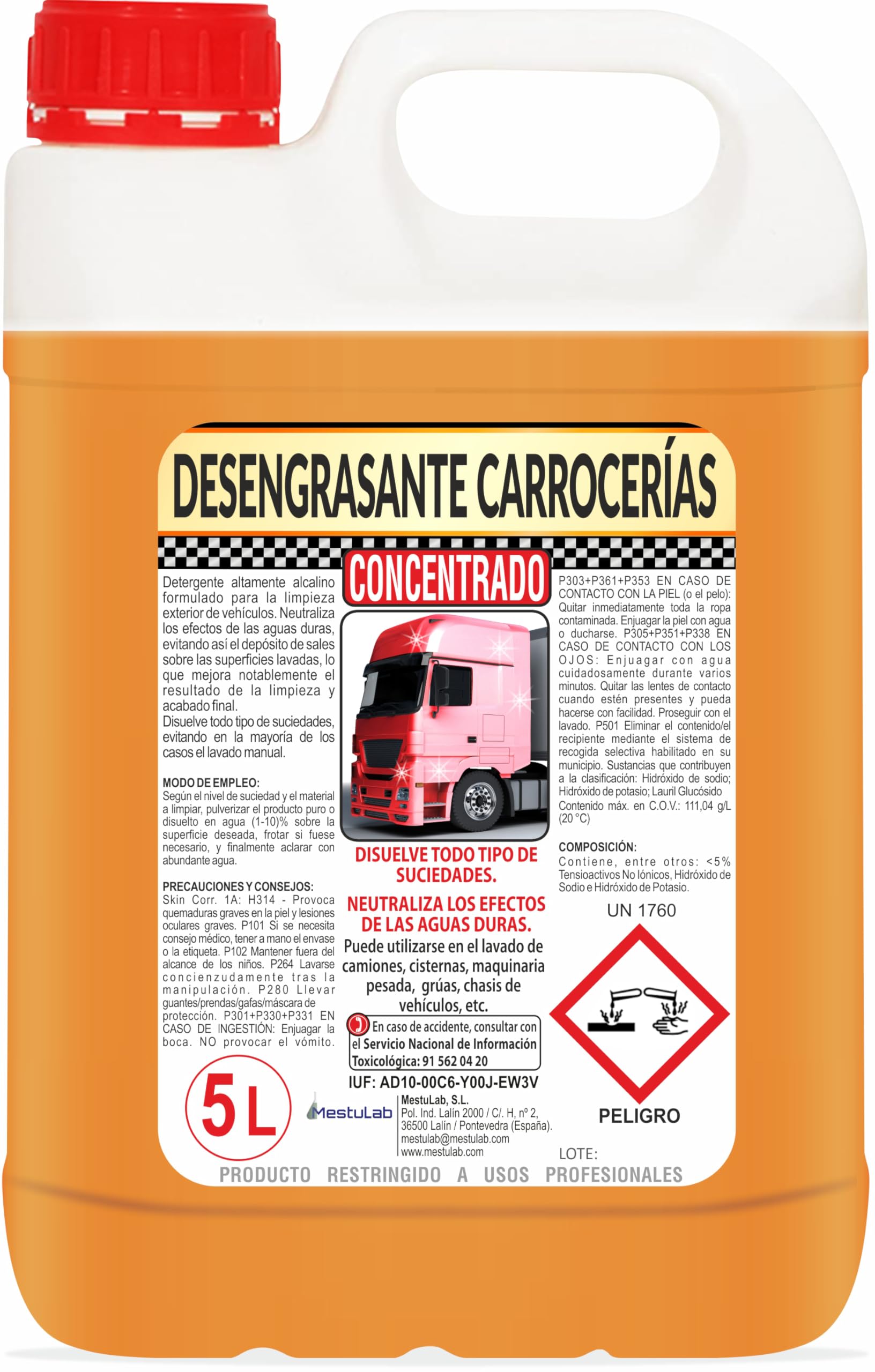 Desengrasante Carrocerías Concentrado - Profesional/Alto Rendimiento - 3 x 5 L