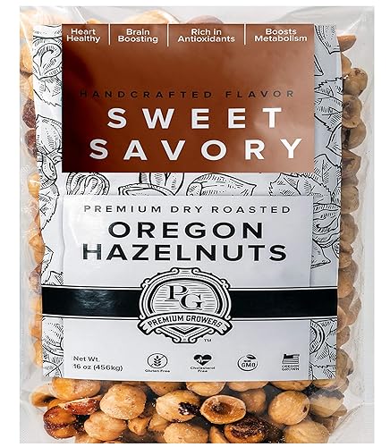 Oregon Avellanas naturales, Farm Fresh y Direct Sweet Savory Premium Dry Roast Avellanas - Certificado Kosher - Bolsa de 1 libra