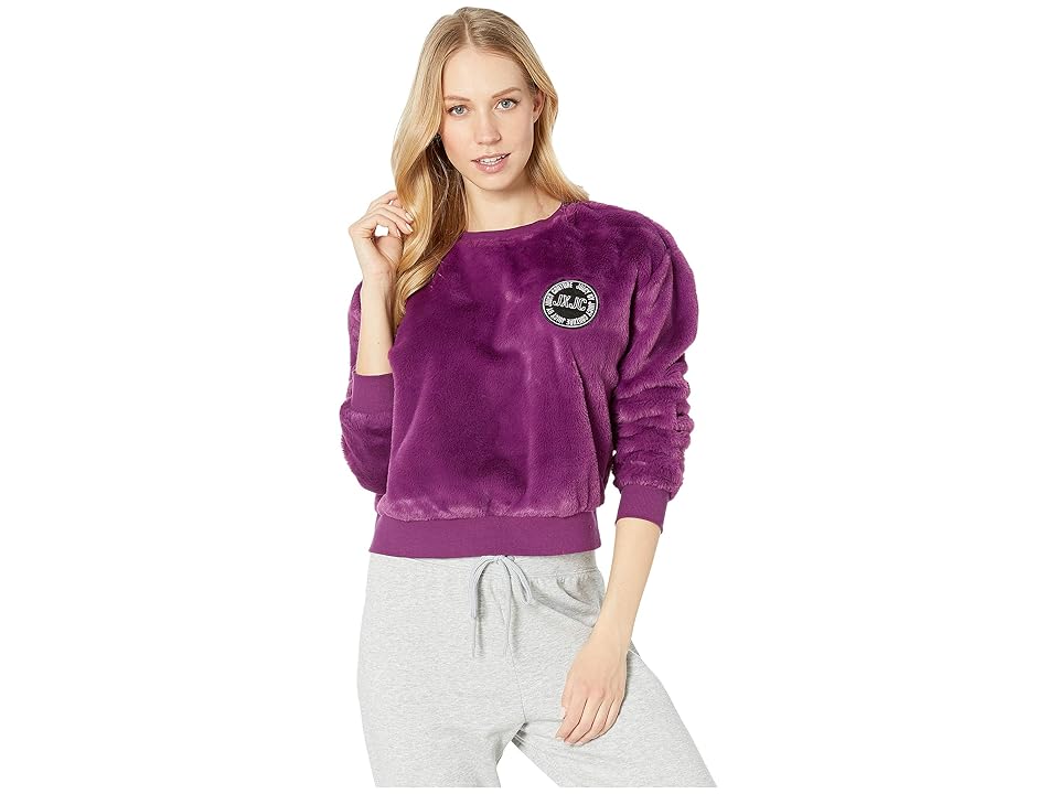 

Juicy Couture Logo Patch Fur Pullover (Purple Orchid) Women's Clothing