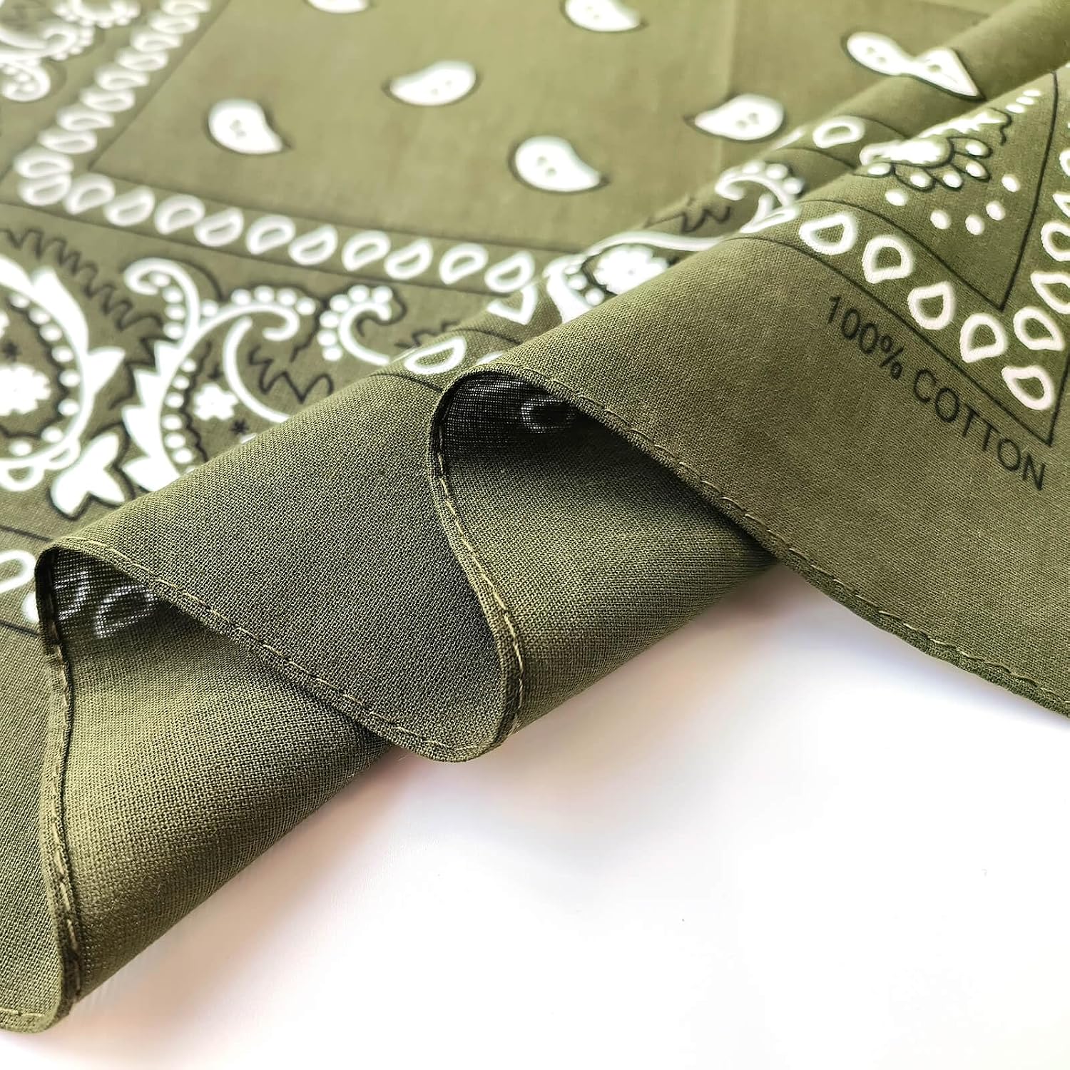 4 Pack 100% Cotton Bandanas 22x22 inches - Multi-Purpose Square Scarfs for Men & Women, Headbands, Face Cover