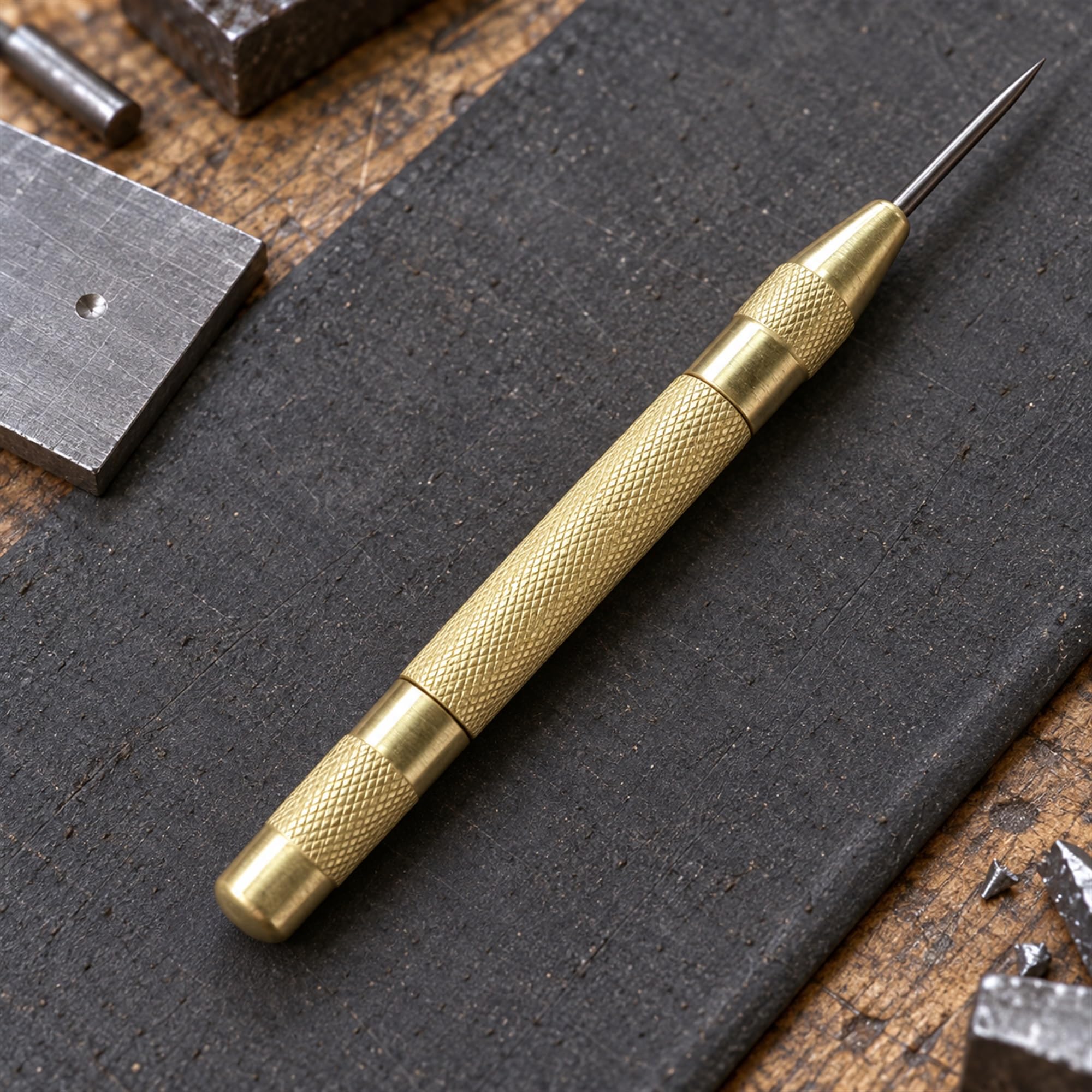 Steel Automatic Center Punch, Hole Position Marking Tool for Metal, Wood and Plastic in Workshop Drilling Projects