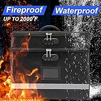 Vista 7 de Caja de archivos de 2 capas con cerradura, caja organizadora de documentos portátil con asa, caja de archivos ignífuga para oficina en casa