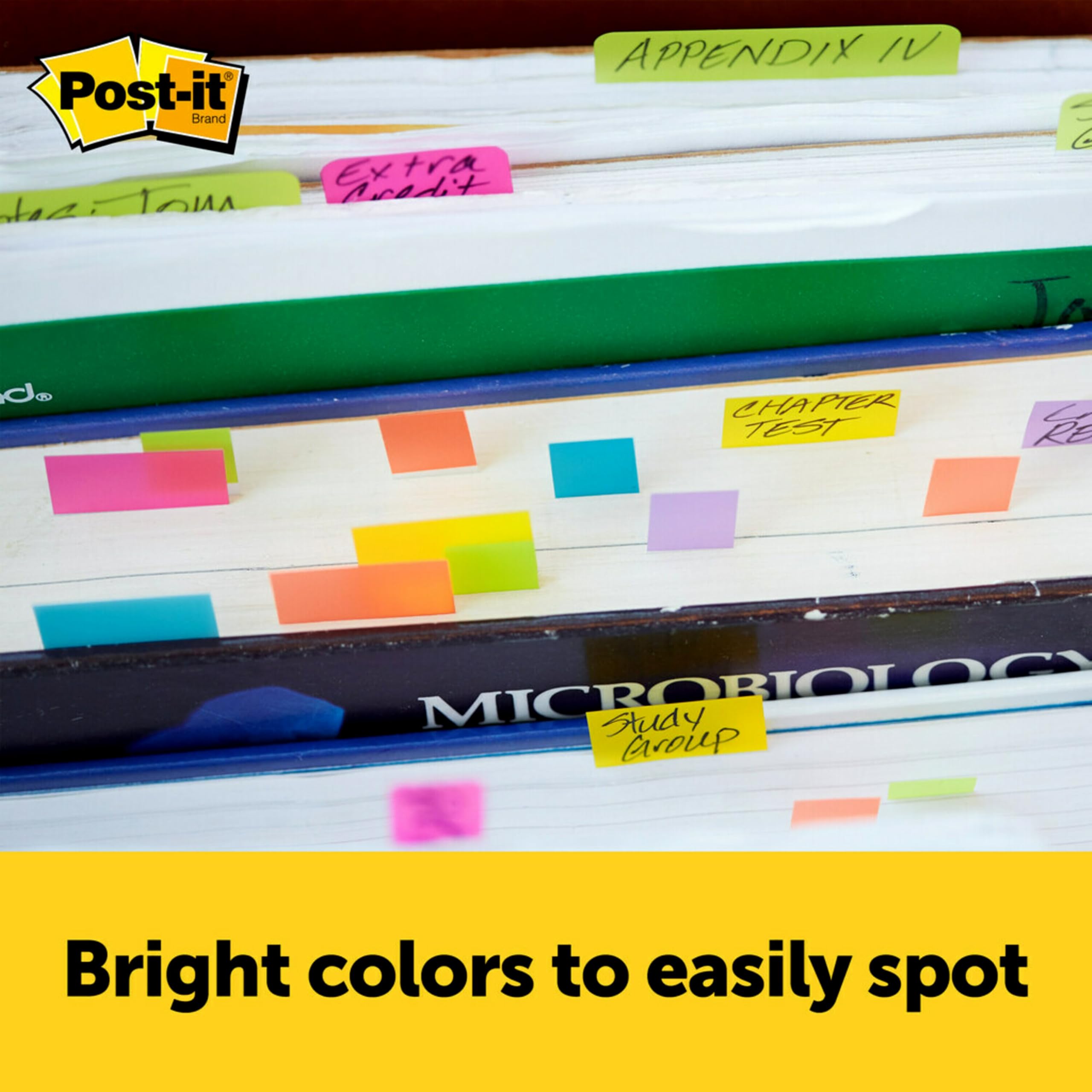 Post-it Page Markers, Assorted Bright Colors, 1/2 x 2-Inches, 50-Markers/Pad, 10-Pads/Pack, 2-Pack - Image 3