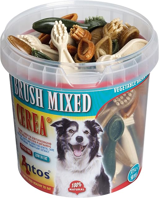 Antos Mini Vegetable Toothbrushes Dog Treats, 1 x 50
