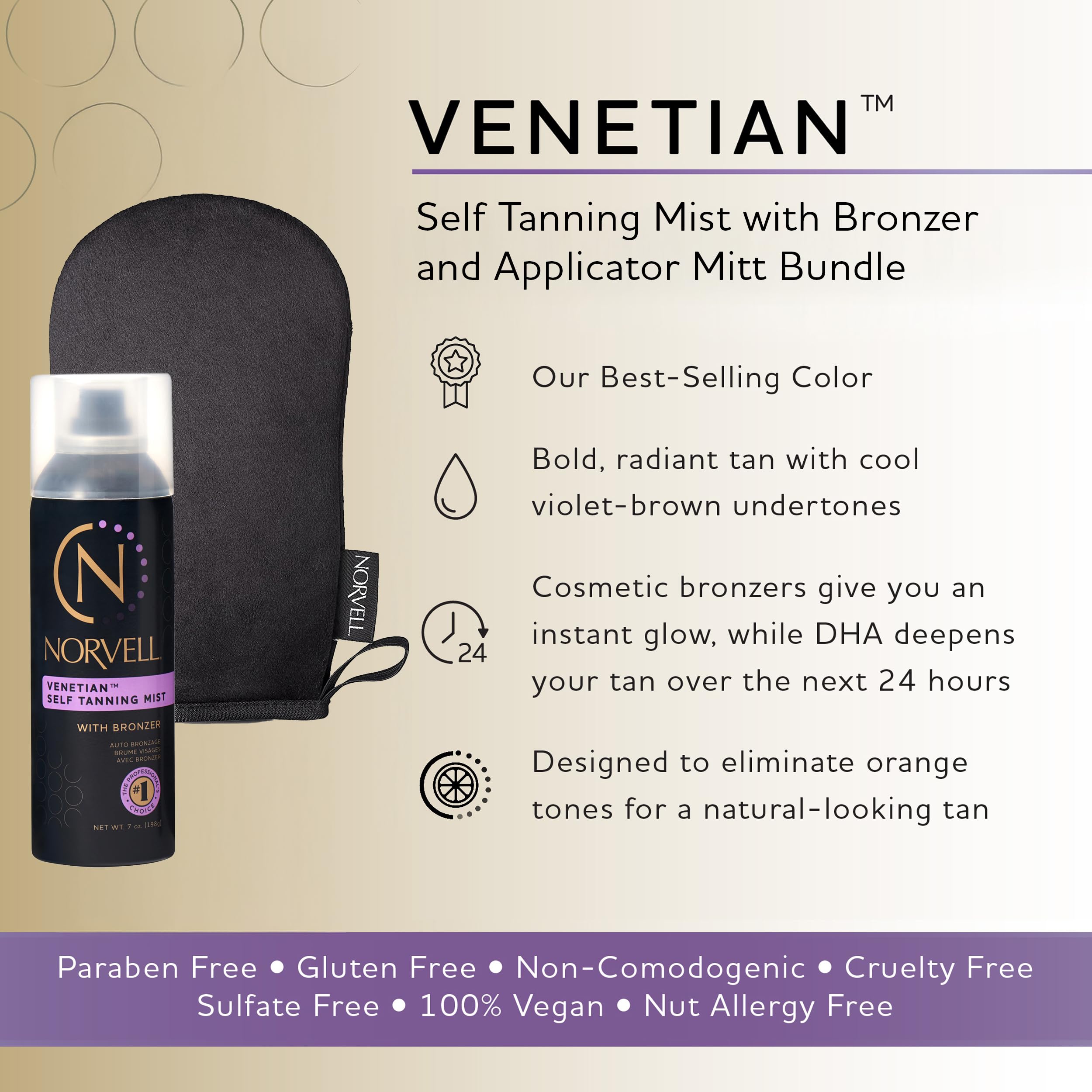 Norvell Venetian Self-Tanning Mist with Bronzer, 7 fl oz