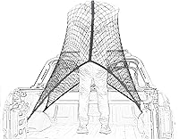 SENYAZON Highly Elastic Truck Bed Cargo Net 4'x4' Stretches to 7'x7' Single Layer - Secure Light Loads Effortlessly