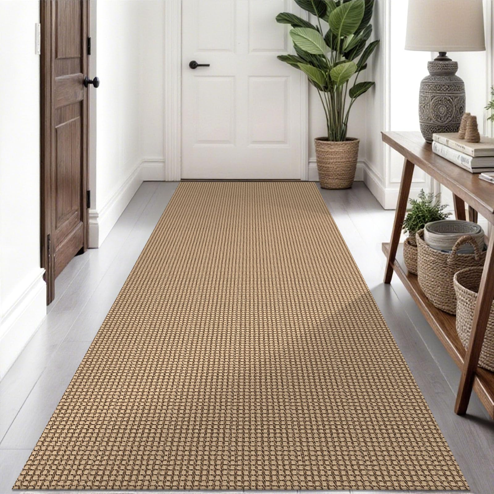 Ivissy Braided Runner Rug 3x8 Ft Washable Runners for Hallways Non Slip Kitchen Runner Rug Cotton Entryway Runner Indoor, Woven Floor Carpet for Hall