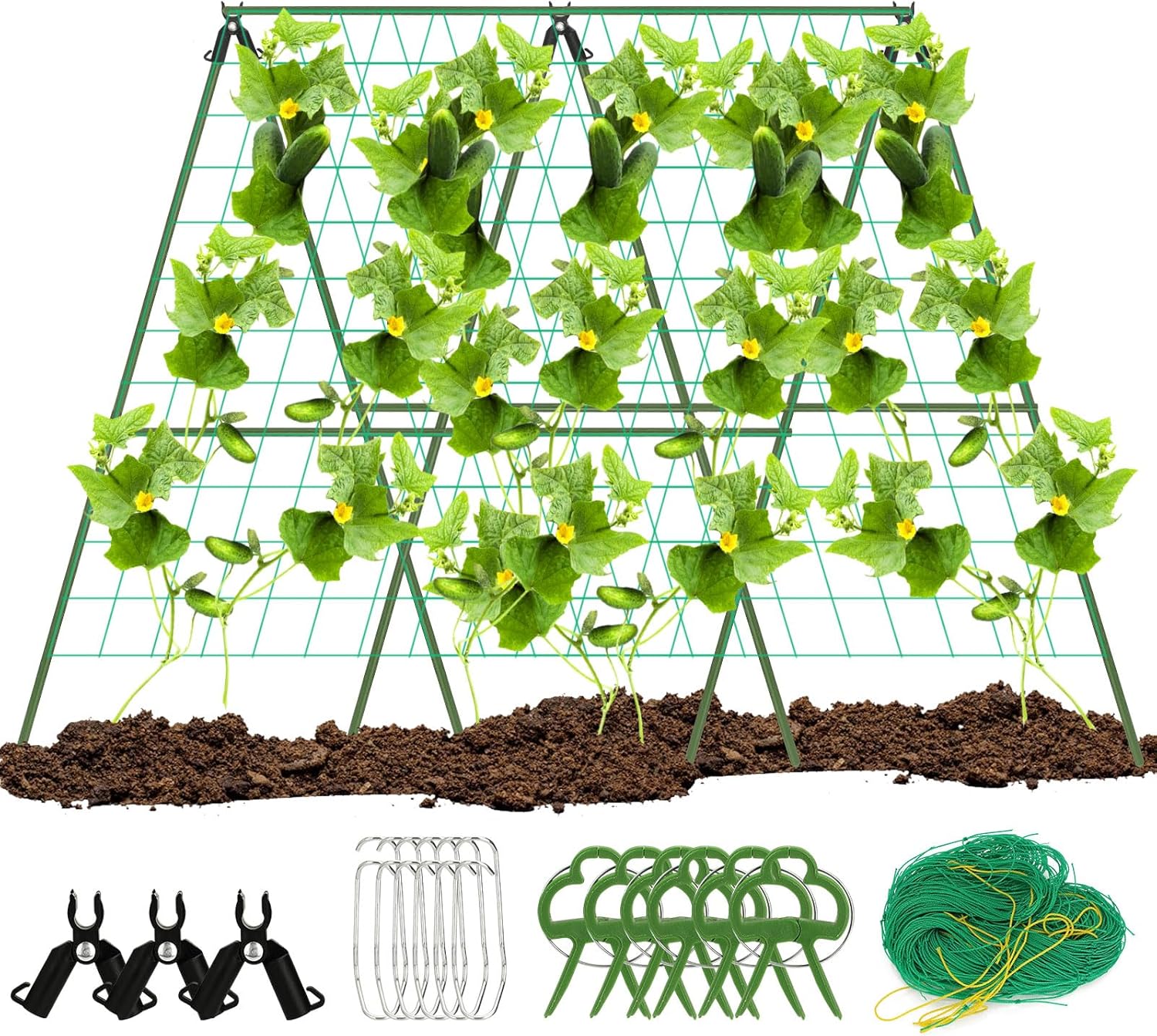 Belupai Rankgitter mit ARahmen, Faltbares Gurkenspalier mit ARahmen