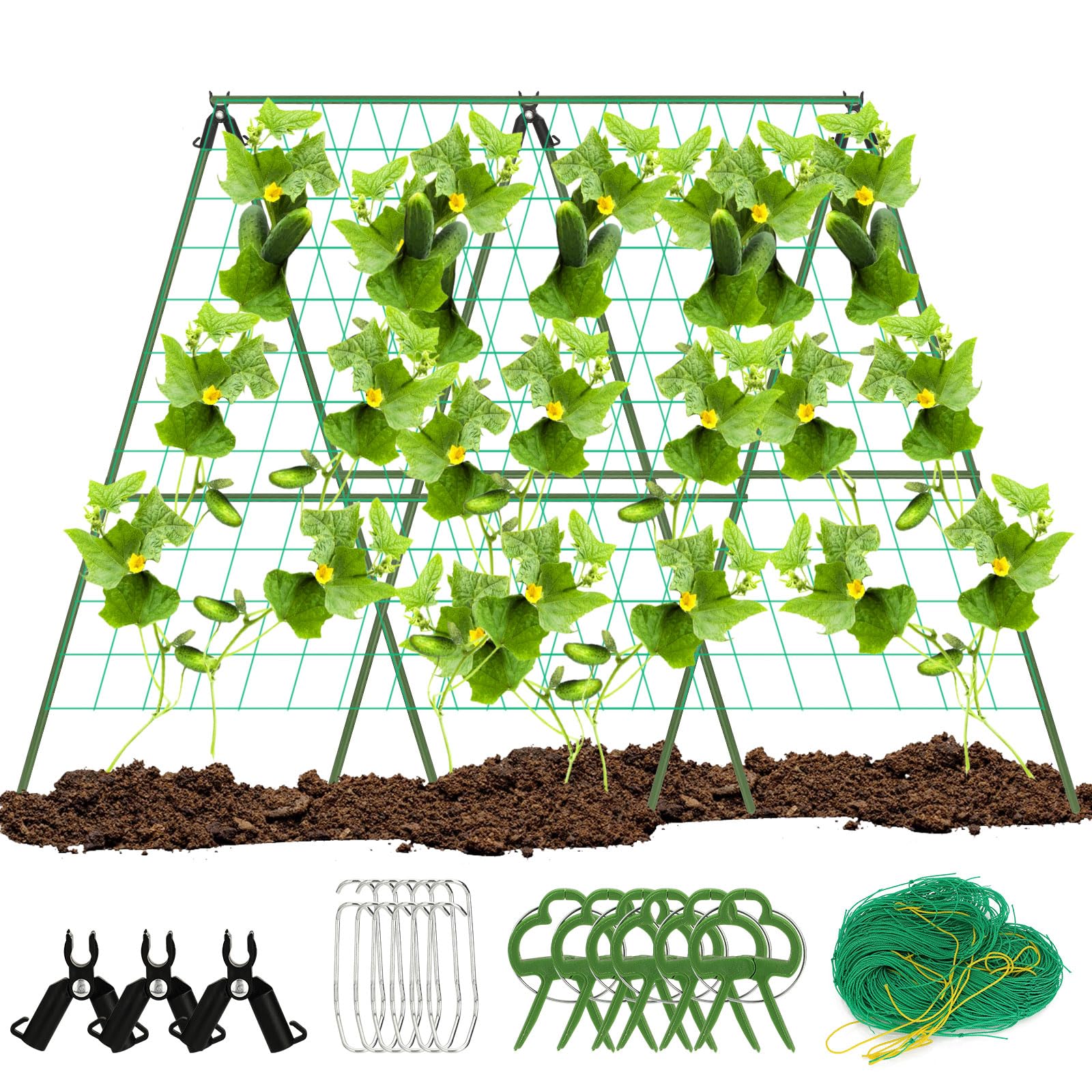 Treillis Jardin Pliable A-shaped - Pour Concombres, Tomates, Plantes Grimpantes - 122x122cm