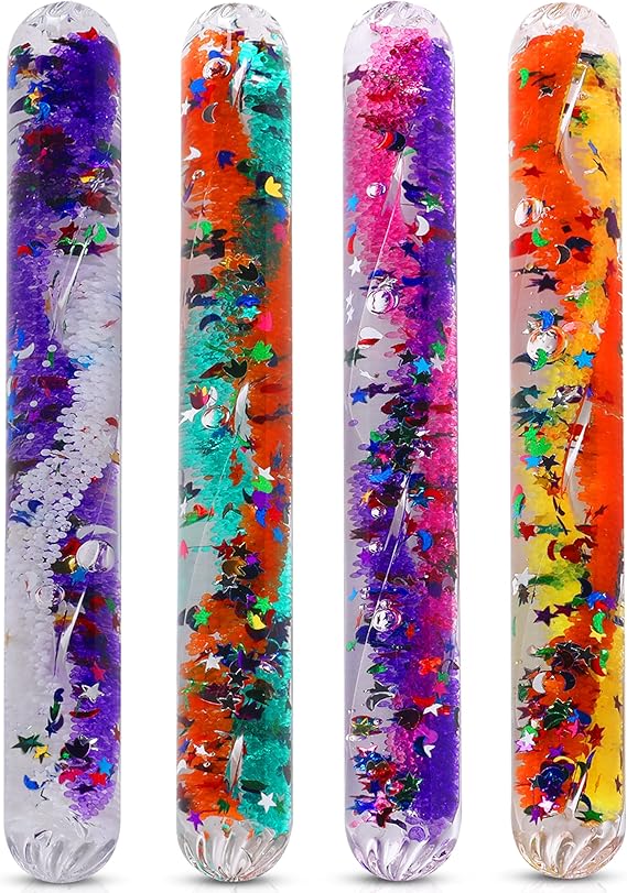 Playlearn Glitter Wand, Magic Wonder Tube 6 Inch Sensory Toy Wonder Magic Wands