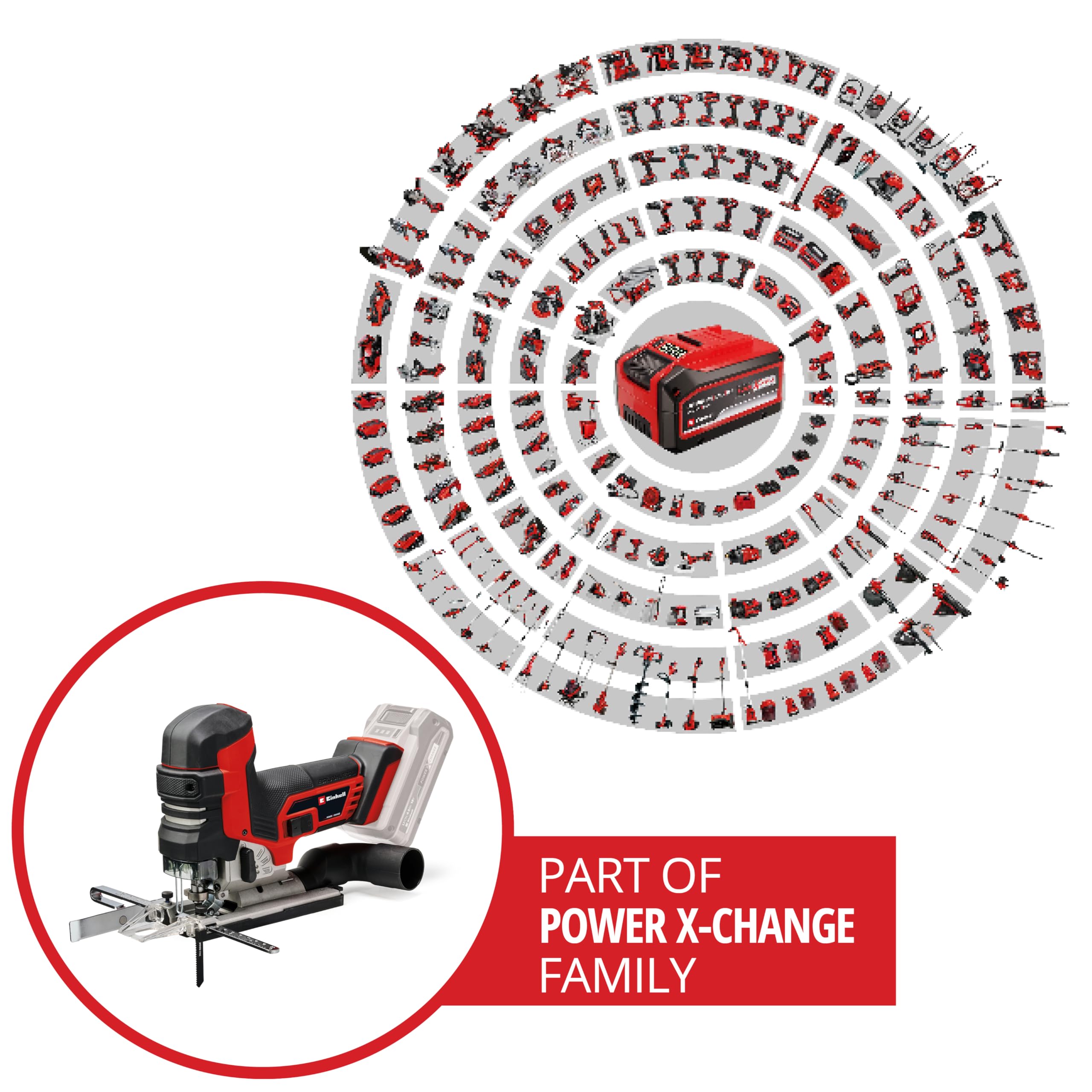 Einhell Professional seghetto alternativo a batteria TP-JST 18/135 Li BL Power X-Change (18 V, profondità taglio 135 mm su legno, altezza sollevamento 26 mm, Brushless, incl. 3 lame, batteria esclusa)
