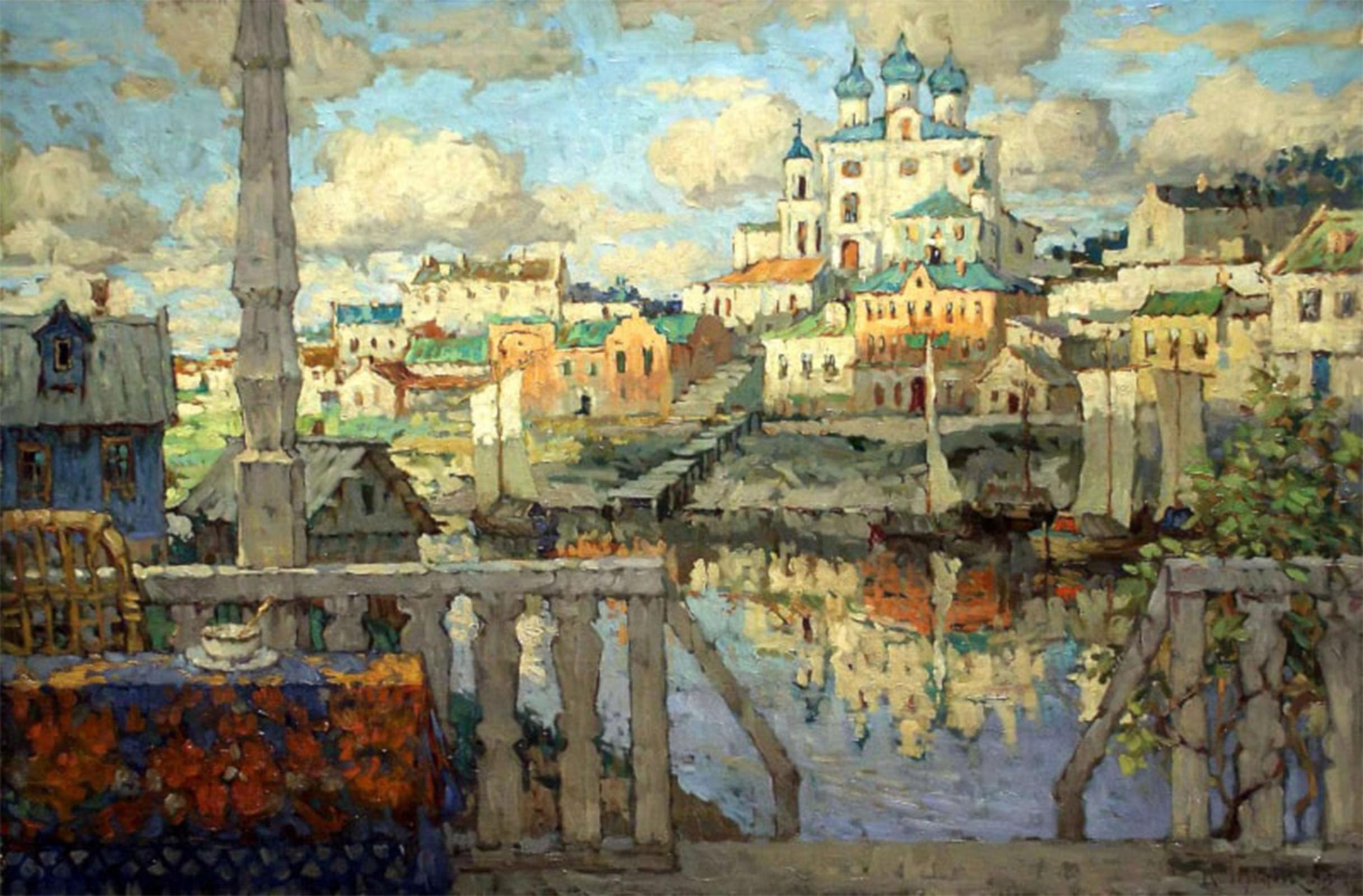 ARTXLXXBN Famous Painting Canvas Artwork Graffiti Print Pskov by Konstantin Ivanovich Gorbatov Portrait Canvas Image for Home Decor 60x90cm