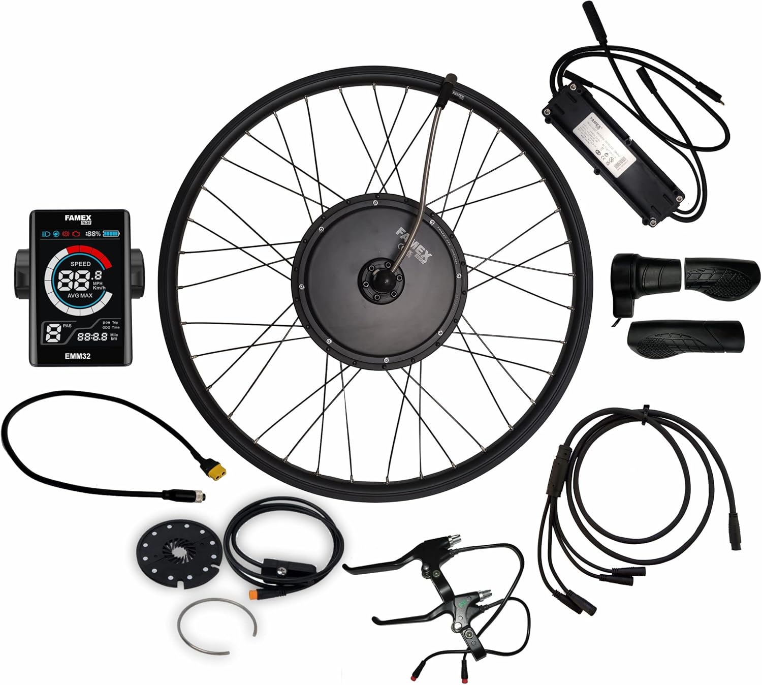 FAMEX RIDE 27.5" Electric Bicycle Conversion Kit E Bike Rear (BLACK