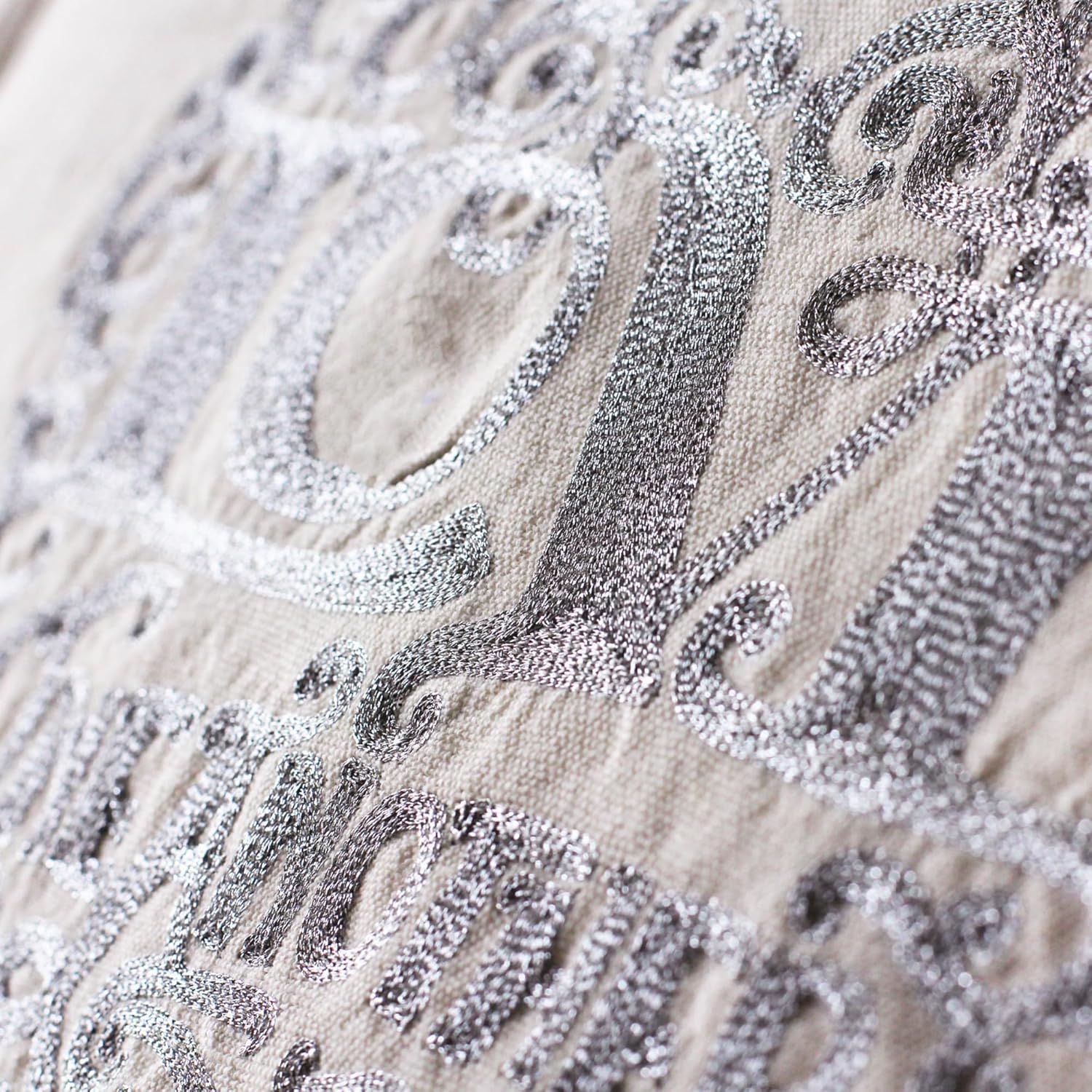 Catstudio Silver Love Heart Hand Embroidered Pillow, Love Letters Spring Decorative Throw Pillows, Embroidered Couch Pillows, Perfect for Mom, Wife or Grandma