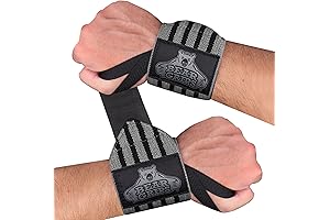 Premium Weightlifting Wrist Wraps 12" & 18" with Enhanced Bear Grips