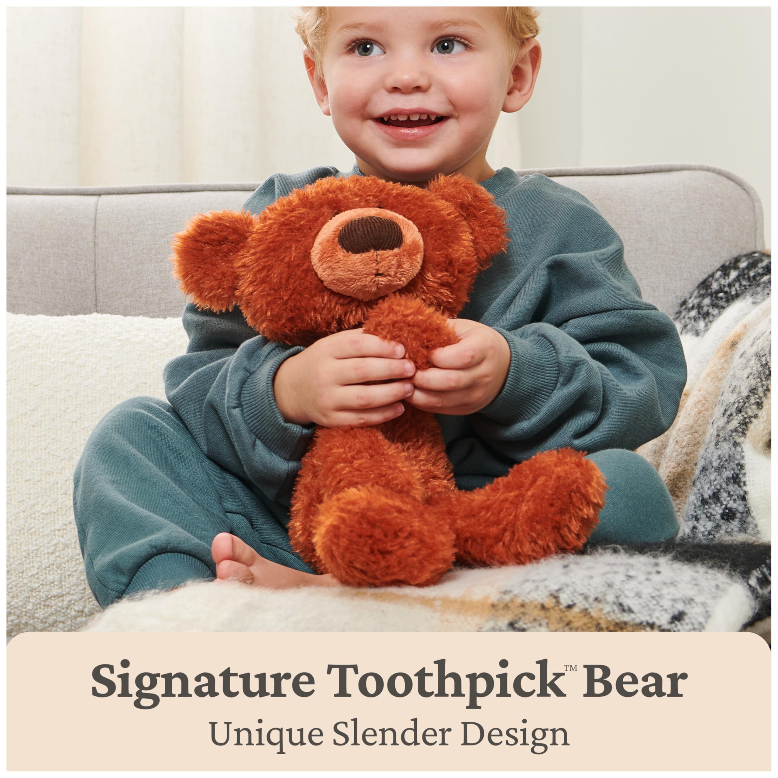 GUND Zahnstocher Pumpkin Pie, Teddybär Stofftier ab 1 Jahren, Kürbisorange, 38,1 cm