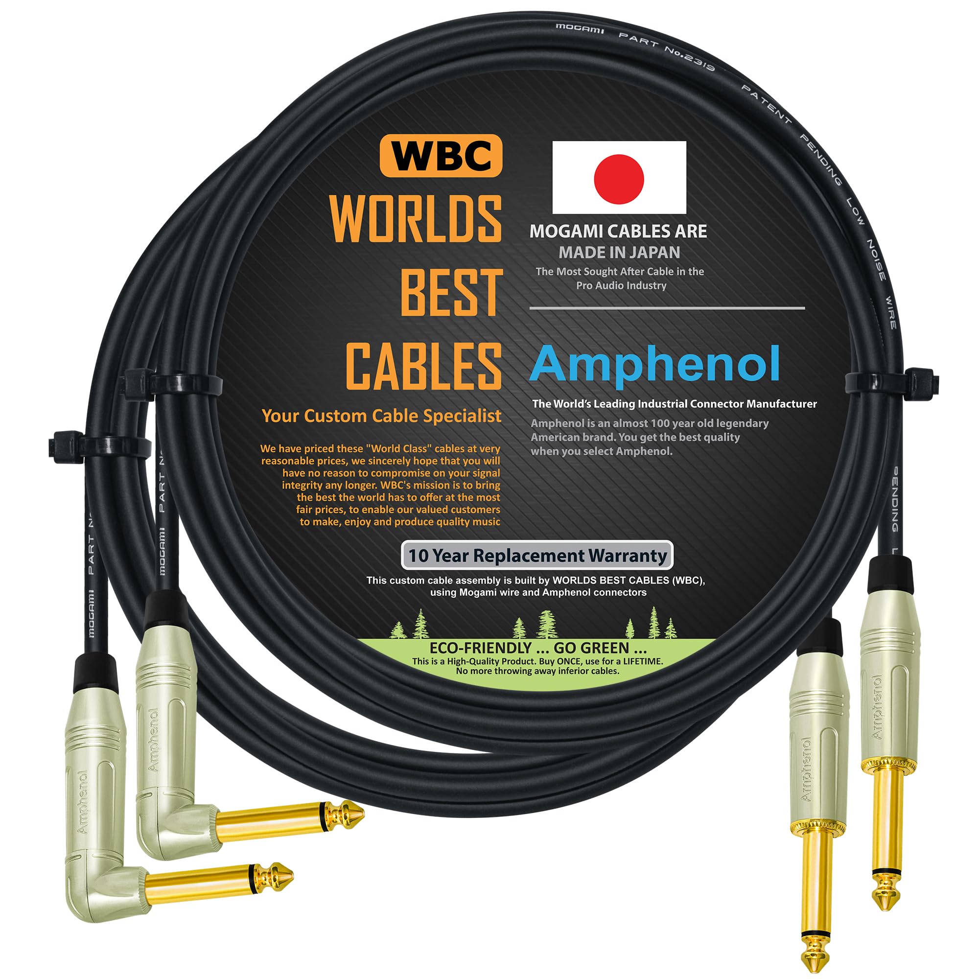 WORLDS BEST CABLES 2ユニット - 7インチ - ペダル、エフェクト