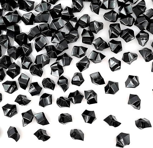 Rellenos de Jarrón Negros para Decoración del Hogar, Cubitos de Hielo Triturado Falsos, Rellenos de Jarrón, 150 piezas Cubitos de Hielo Falsos