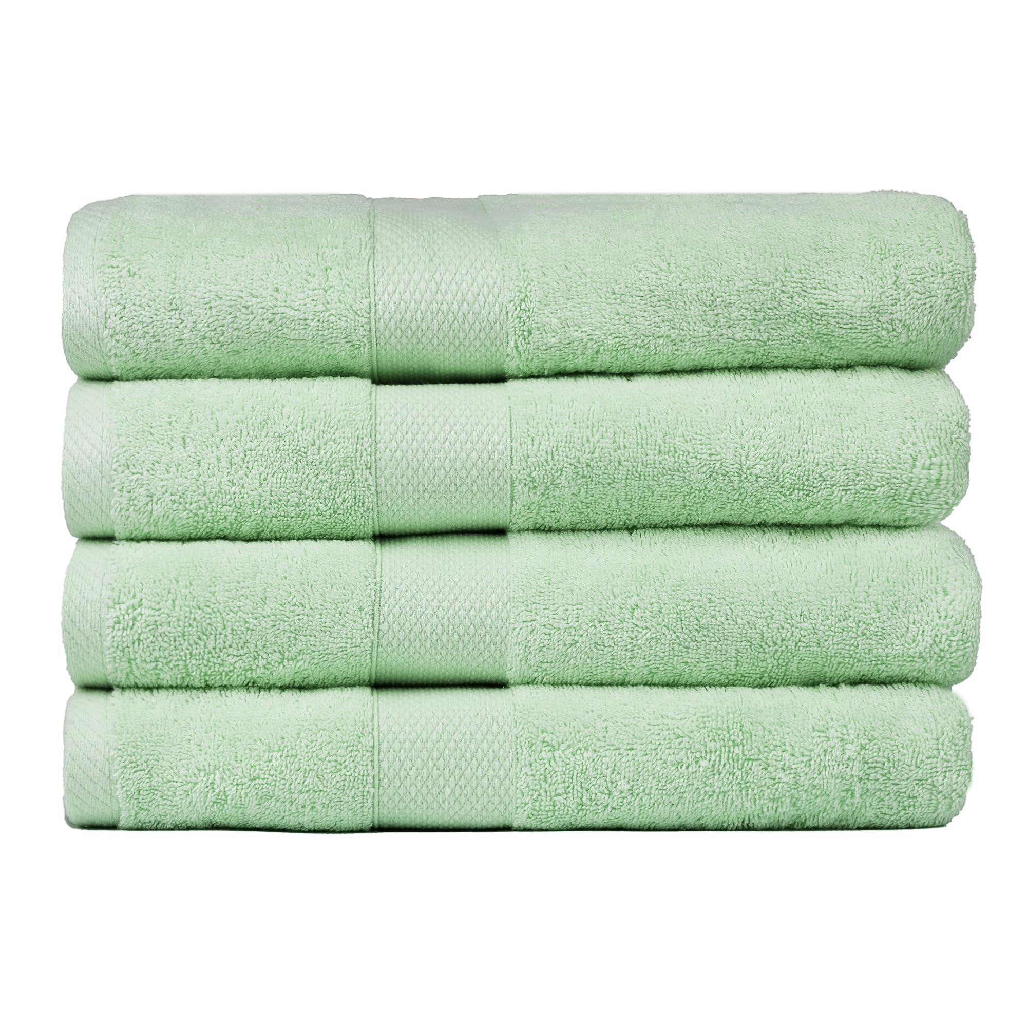 Bath Towels, Set Pack of 04, 100% Ring Spun Cotton, 80cm x 140cm, Premium Bath Towels, Highly Absorbent, Perfect for Daily Use, Durable Towels.. Sage Green