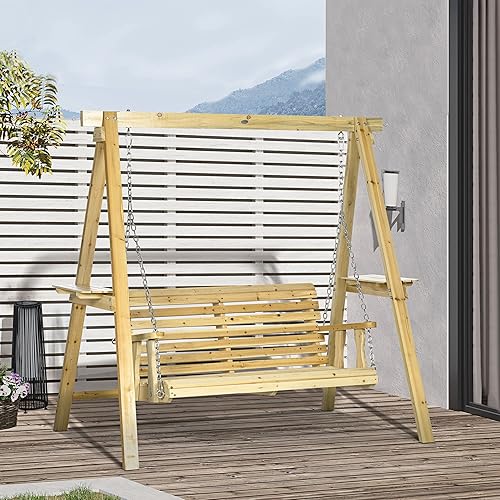 Outsunny 2-Seat Porch Swing with Stand - Thumbnail 2