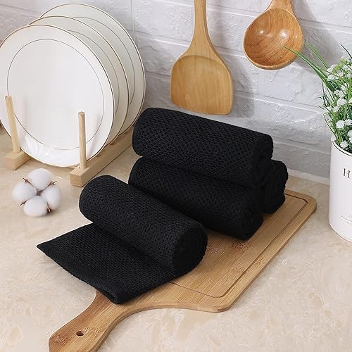 Miniatura 483 de Kitinjoy - Paños de cocina 100% algodón, paquete de 6 paños de cocina ultra suaves y absorbentes para secar platos, toallas de cocina de secado