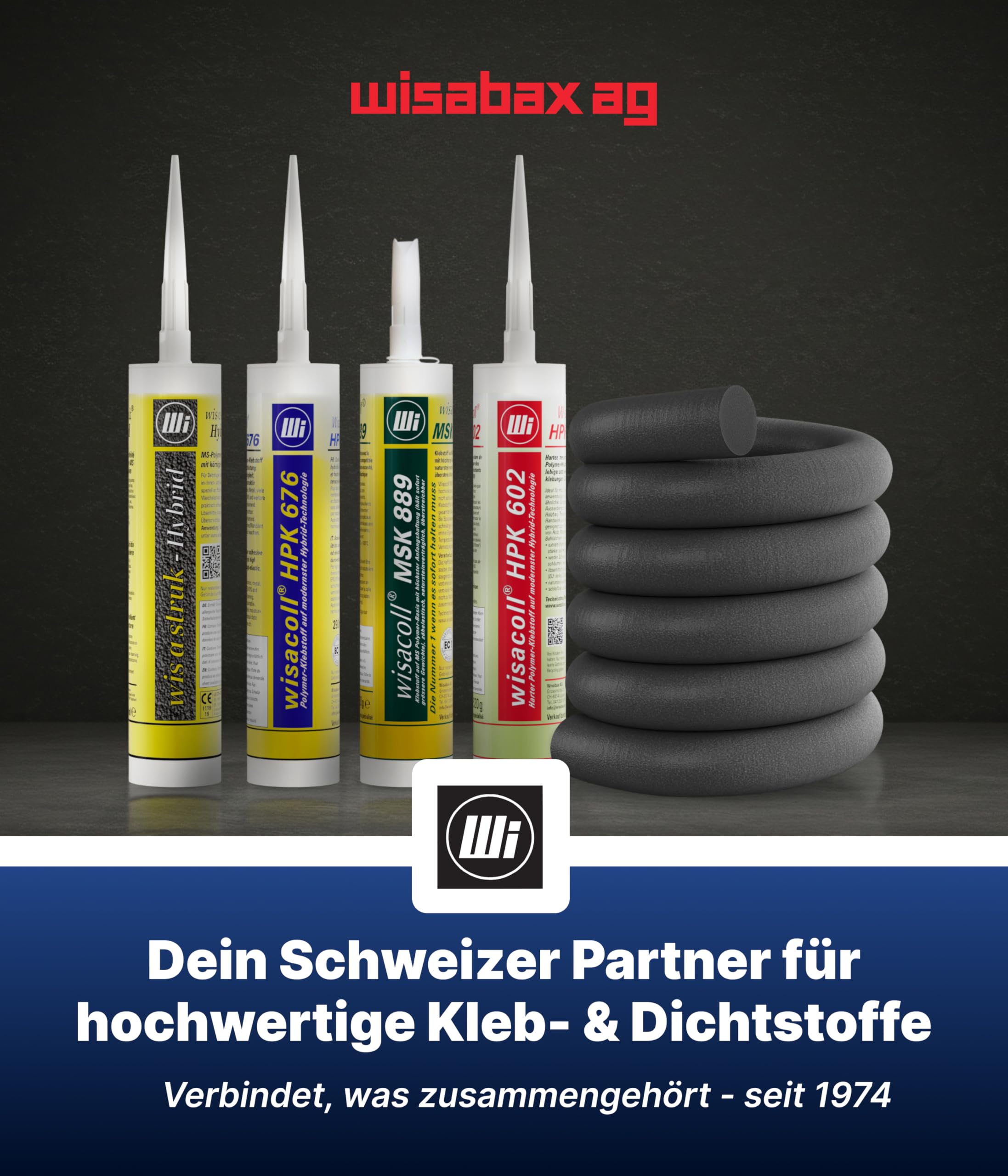 Wisabax® Wisacoll HPK 676 – Minutenkleber auf Hybrid-Polymer-Basis [12 x 290 ml] – extra schneller Montagekleber – hohe Endfestigkeit – bleibt zähelastisch bis halbhart – für Holz, Metall & Naturstein