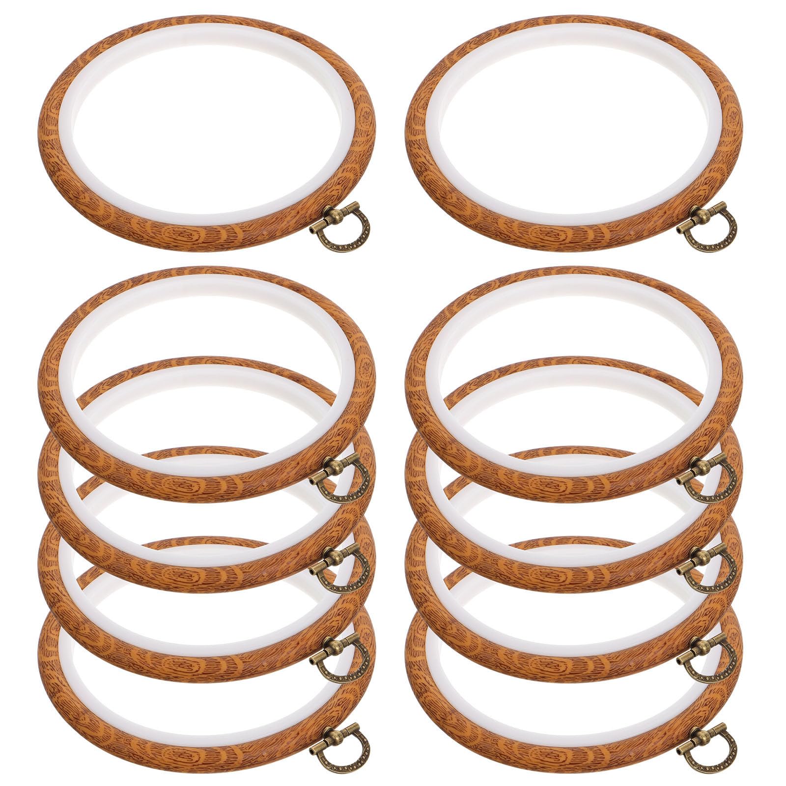 DECHOUS 10 Piezas Bastidores para Bordar Ovalados Aros de Bordado Resistente de Pp para Punto de Cruz y Exhibición DIY Manualidades