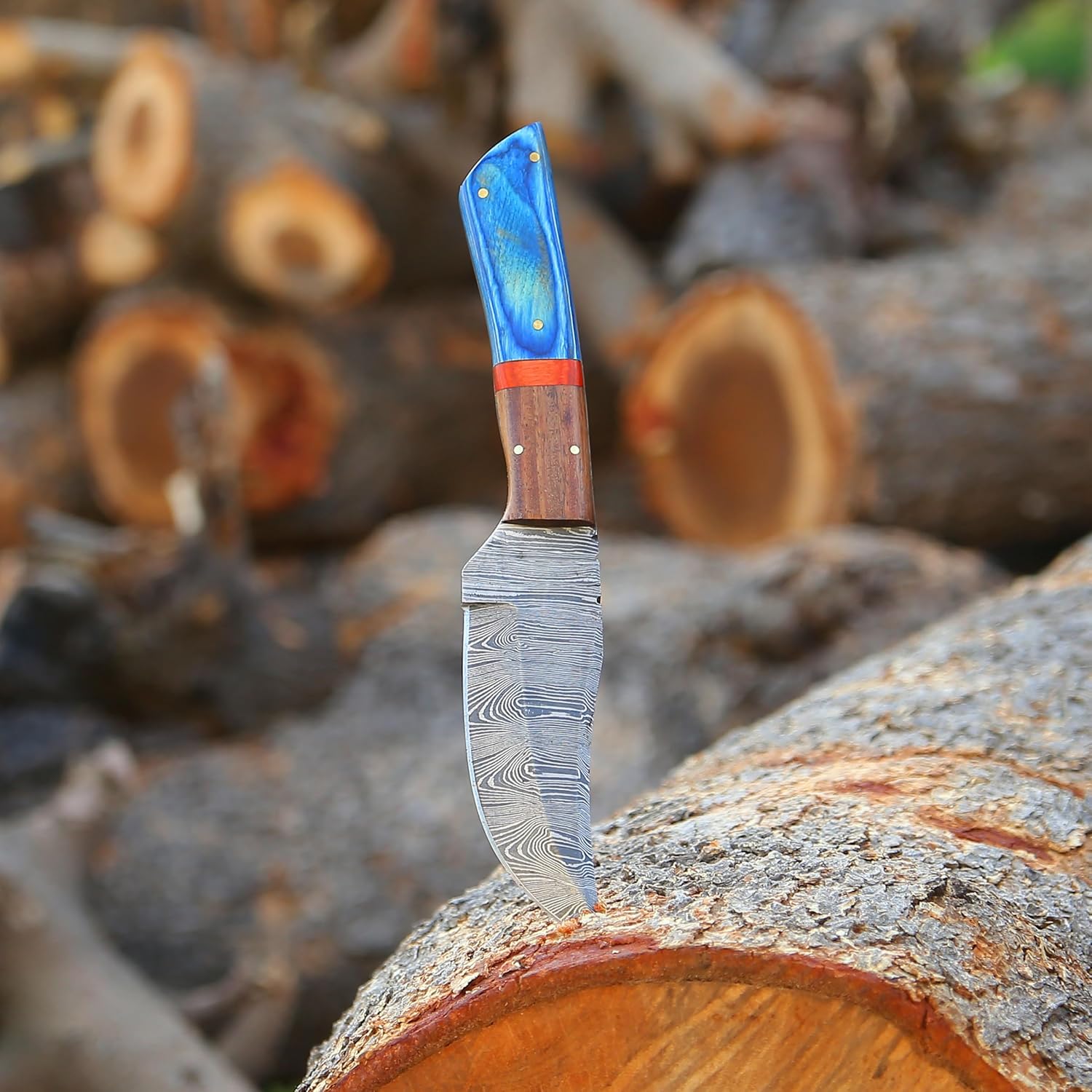 Custom Handmade Damascus Steel Hunting Knife – Fixed Blade Skinning Knives for Camping, Outdoor, Survival – Premium Damascus Blade with Sheath & Belt Loop – Tactical Bushcraft Hunting gear for Men - Image 5