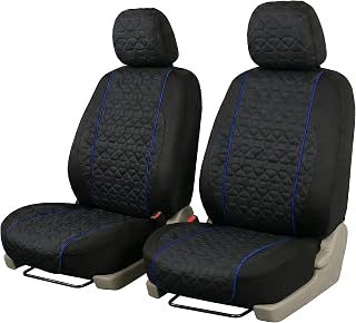 Auto Accessori Lupex | Universal Front Car Seat Covers - Durable Black Blue Deluxe Fabric | Easy to Install | Compatible with Removable Headrests - Stylish and Comfortable Design