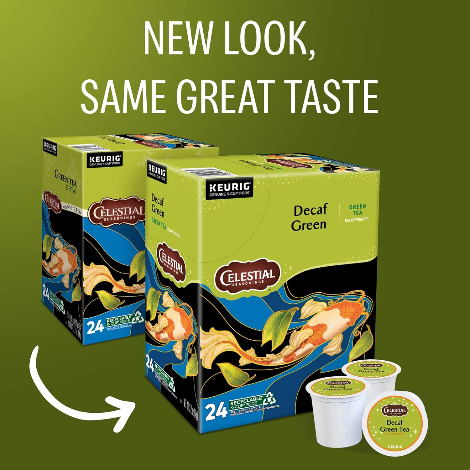 Celestial Seasonings Decaf Green Tea, Single-Serve Keurig K-Cup Pods, 96 Count