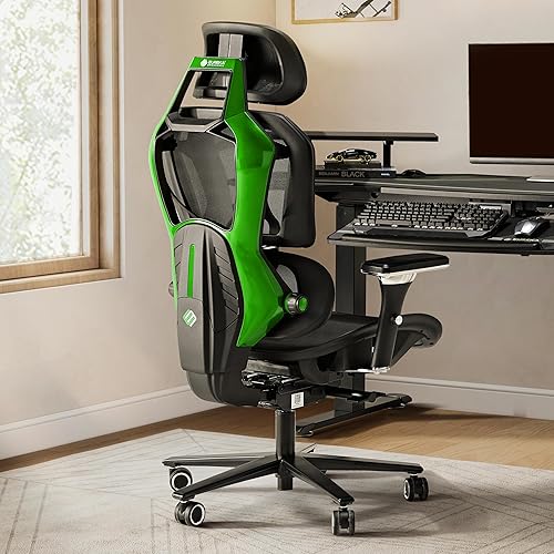 Miniatura 2 de EUREKA ERGONOMIC Typhon - Silla de videojuegos para oficina en casa, con soporte lumbar, silla de malla ergonómica transpirable con reposabrazos 4D,