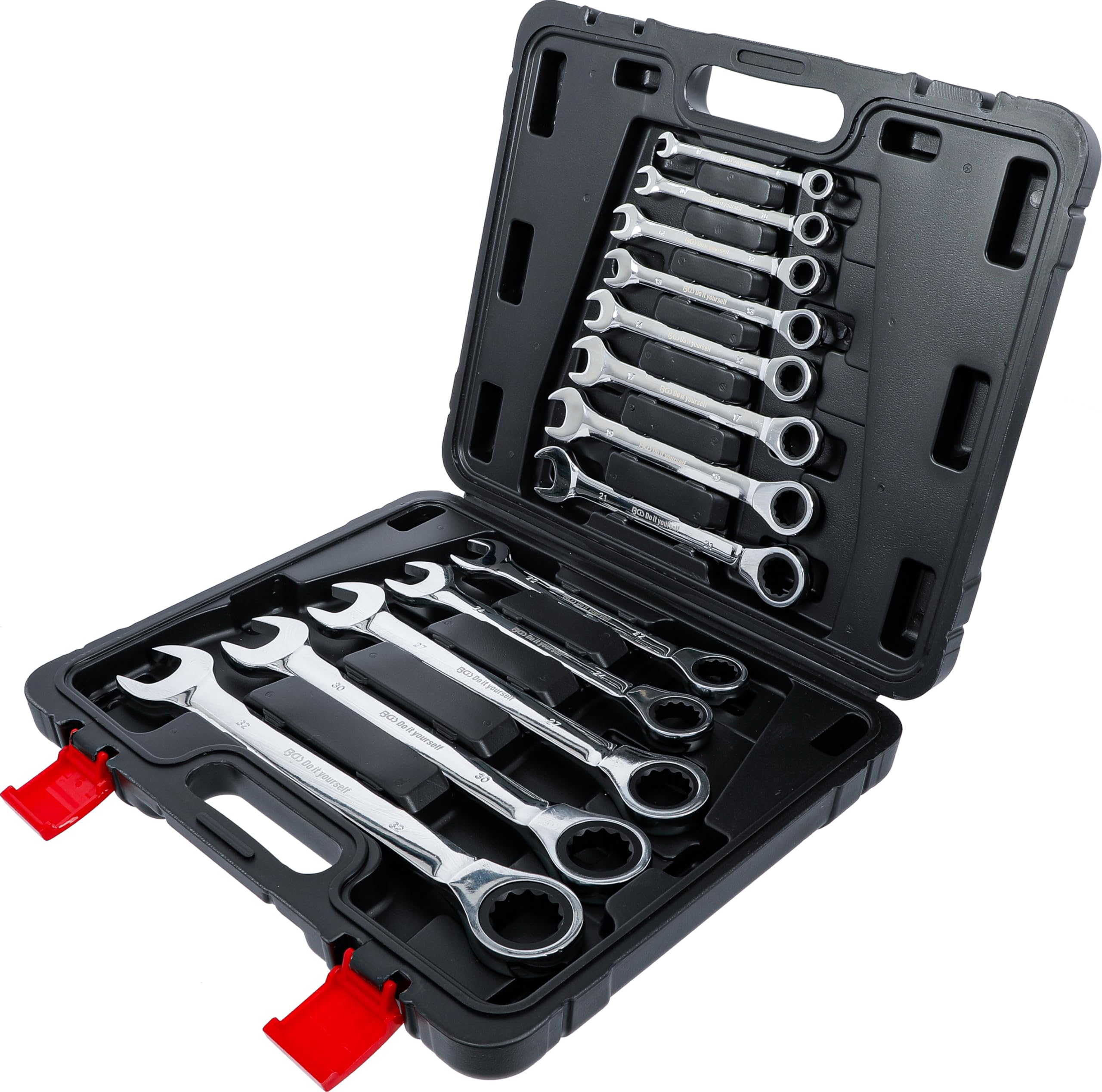 Juego De Llaves De Carraca 22 Piezas Con Cabeza Móvil - Flexible, Tamaños 6-32mm, Ideal Para Taller Y Casa