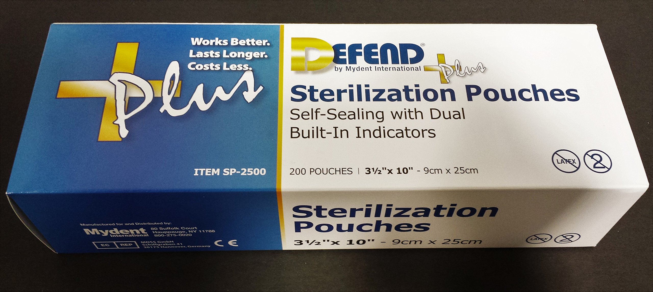 SP2000 PT# SP2000- Pouch Ster Self Seal 3.5x10 9x3.5" Blue 200/Bx by, Mydent ...