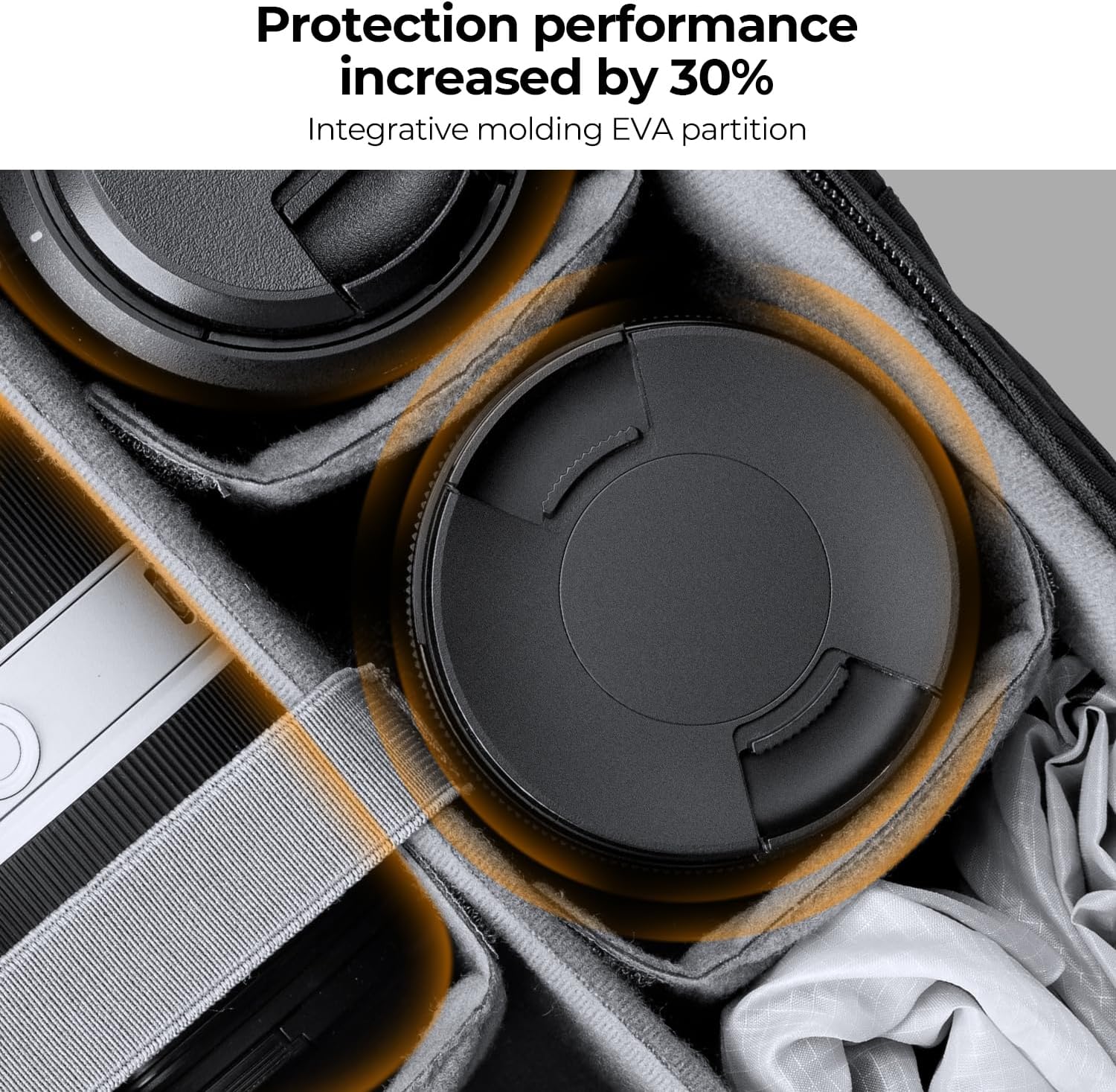 K&F CONCEPT Camera Backpack for Photographers Large Waterproof Photography Camera Bag with Laptop/Tripod Compartment for Men Women Black Orange - Image 5