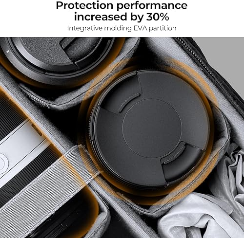 Miniatura 18 de K&F CONCEPT Mochila para cámara para fotógrafos, bolsa grande impermeable para cámara de fotografía con compartimento para portátil/trípode