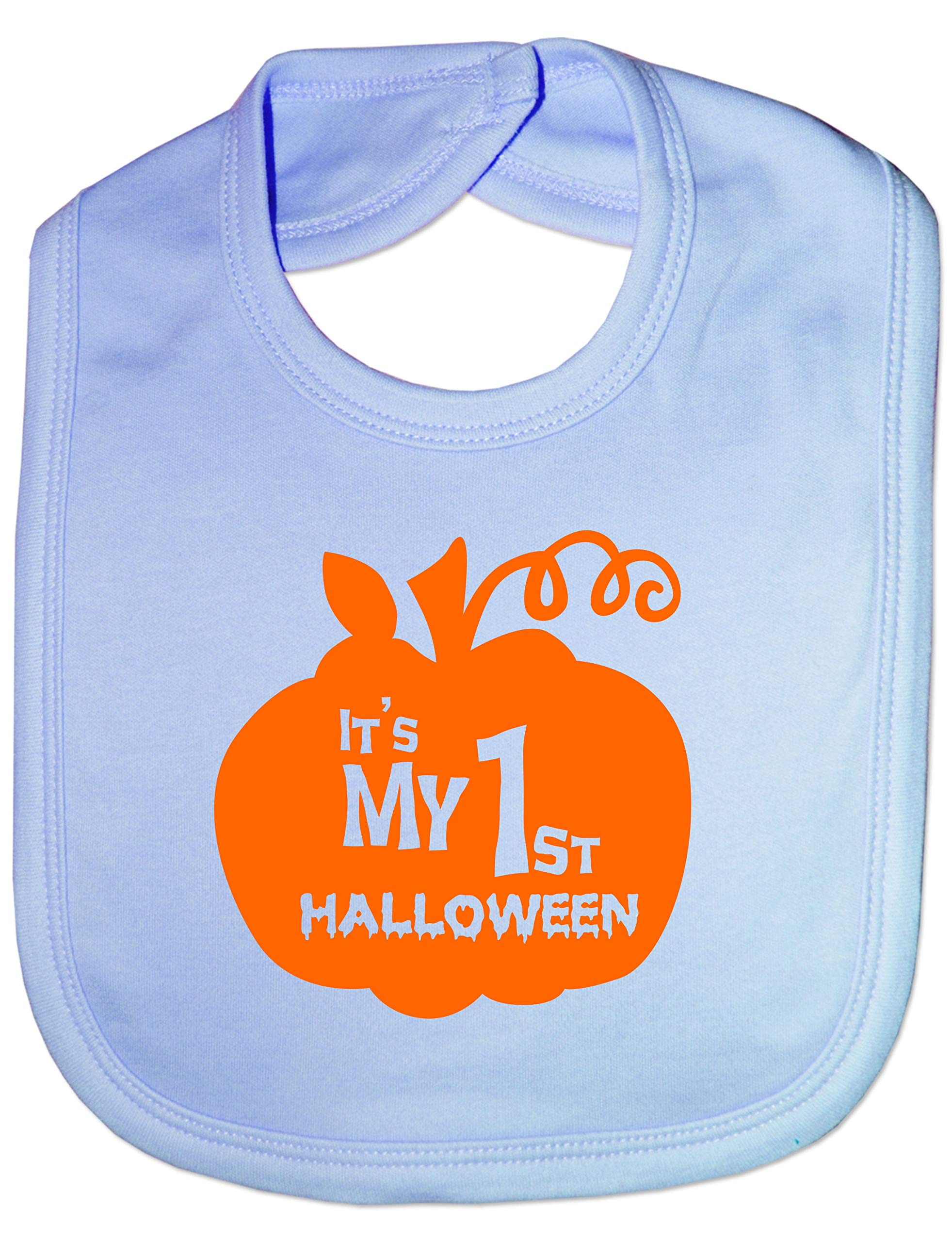 Print4U Feeding Bib My 1st Halloween Pumpkin Blue