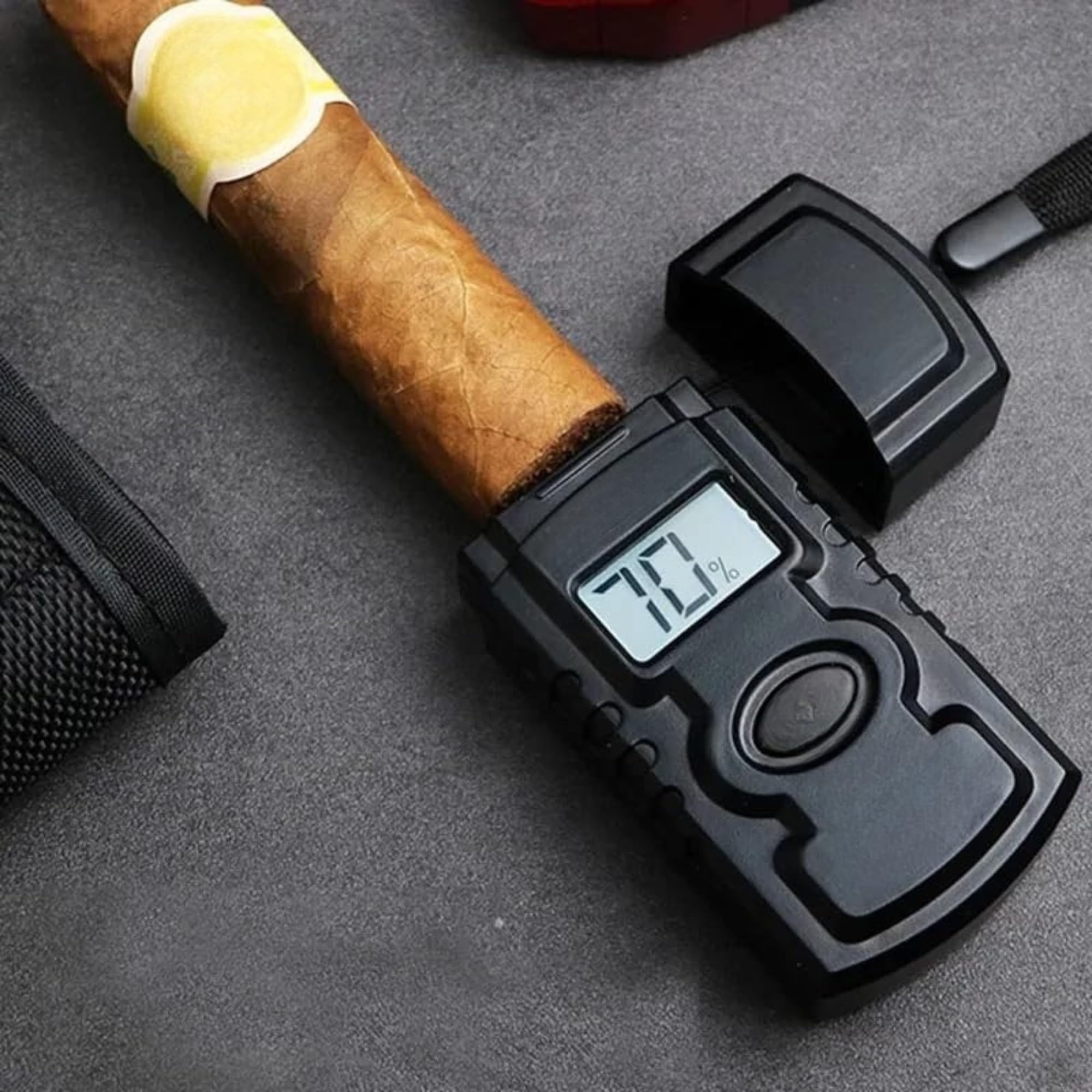 Digitale Zigarre Humidometer - Tragbare Elektrische Luftbefeuchter Humidor Mit Luftfeuchtigkeit Meter Hygrometer Nadel - Zubehör Geschenke