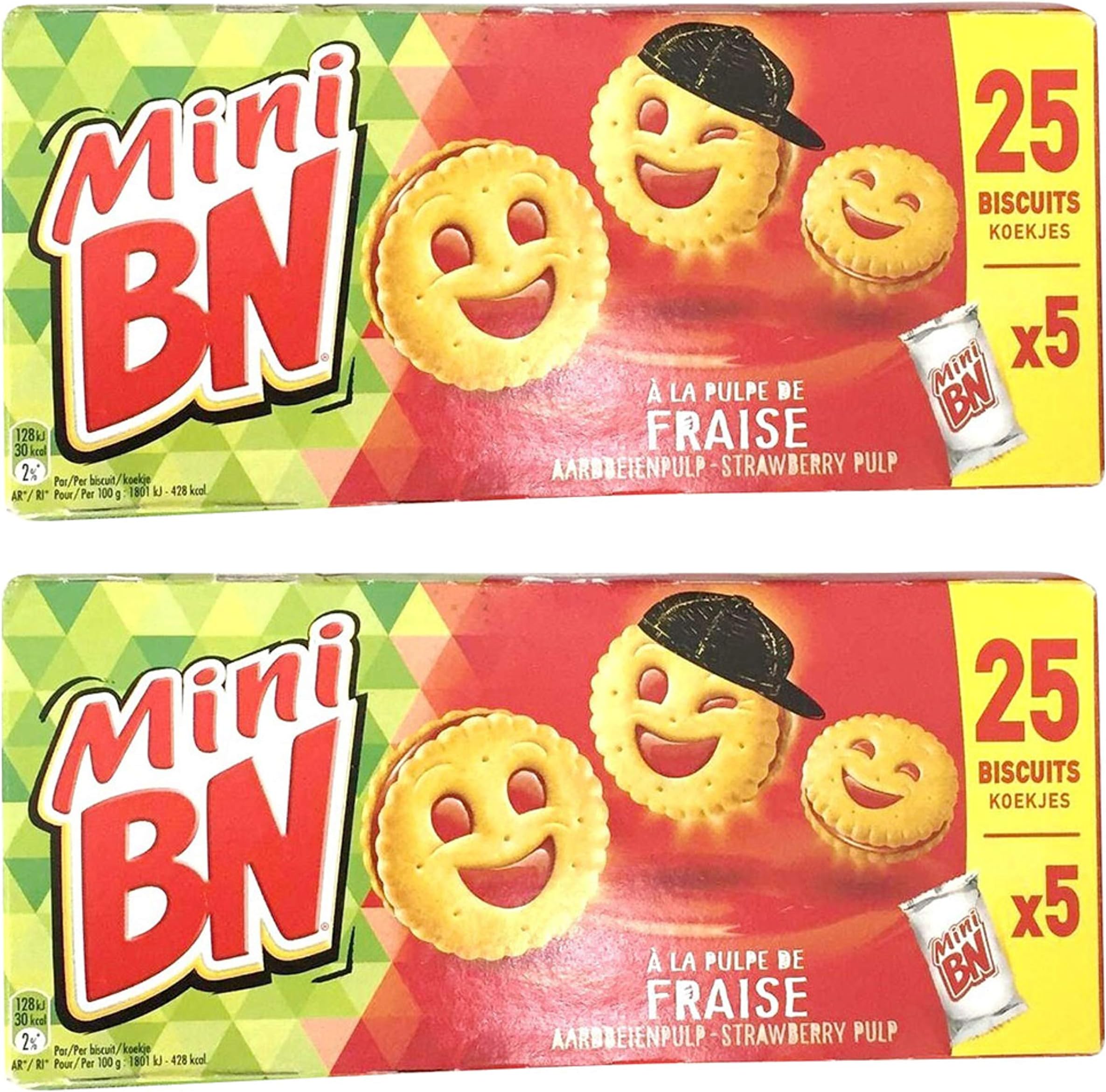 Mini Strawberry Biscuits From France 175g Pack of 2