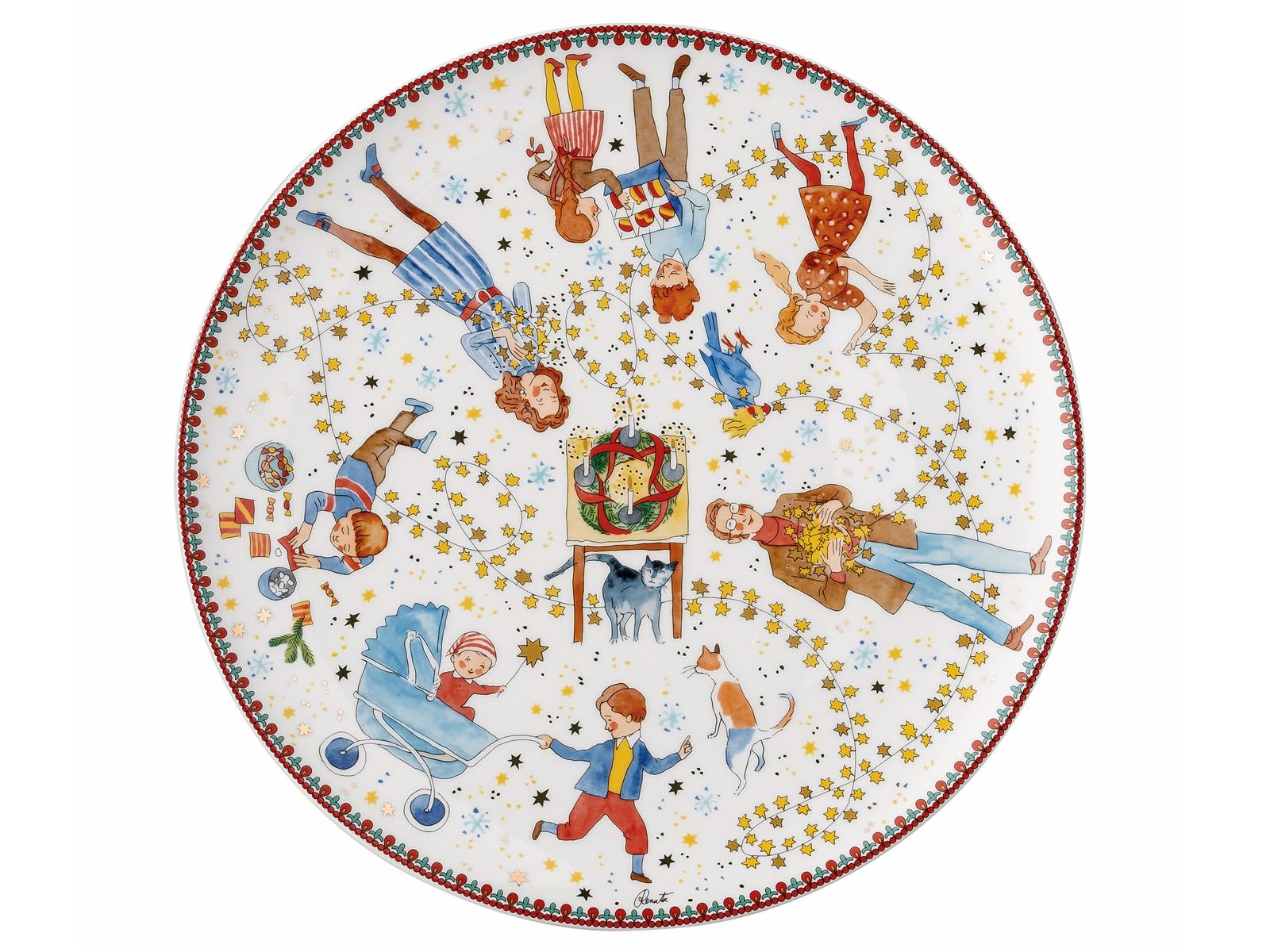 Hutschenreuther Talerz na ciasteczka 28 cm, porcelana, wielokolorowy