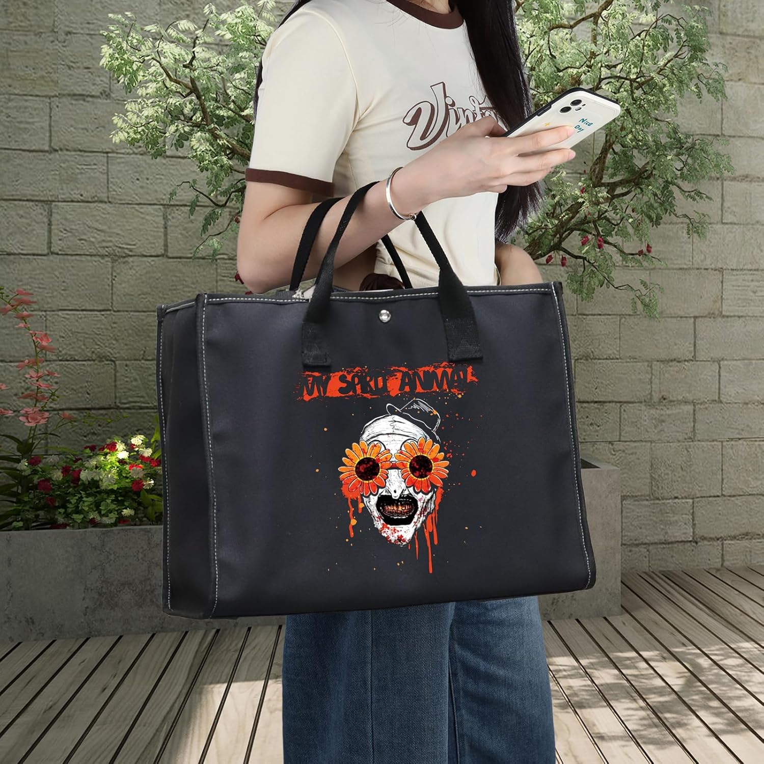 BWWKTOP Clown Movie Cosmetic Makeup Bag Movie Fans Gifts Horror Movie Zipper Pouch for Women Girls - Image 6