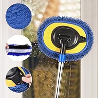 Vista 5 de Limpiador de Pared, Trapeador de Pared de Máximo 66'' con Mango Largo, Trapeador de Polvo para Techo con Poste de Extensión de Codo Ahorrador