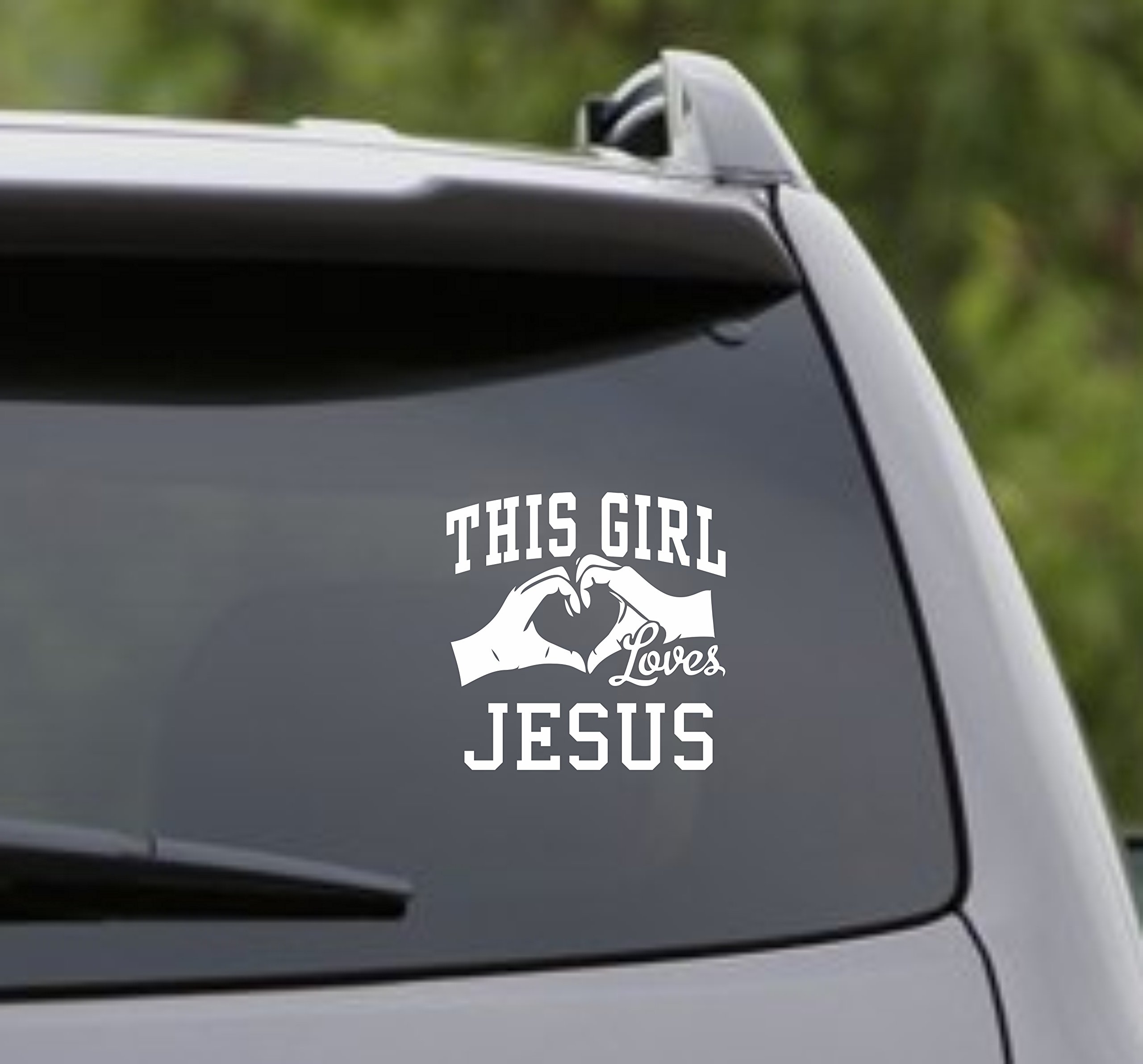 DABBLEDOWN DECALS This Girl Loves Jesus Decal Sticker Car Window Truck Laptop Tablet