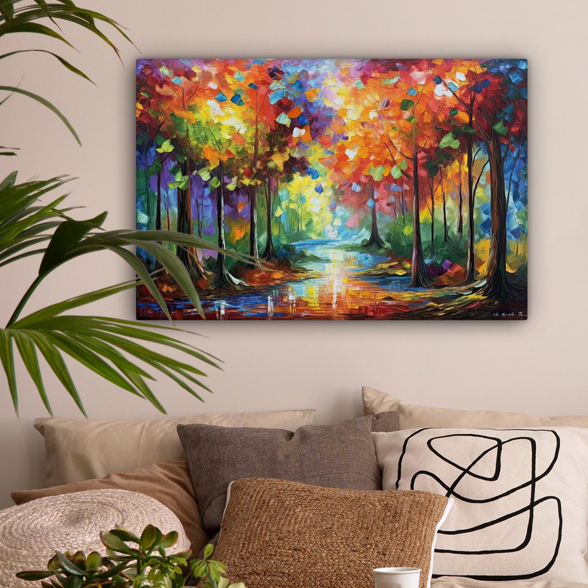 Tableau toile femme 80x60 cm - Décoration chambre adultes - Art moderne - Décoration